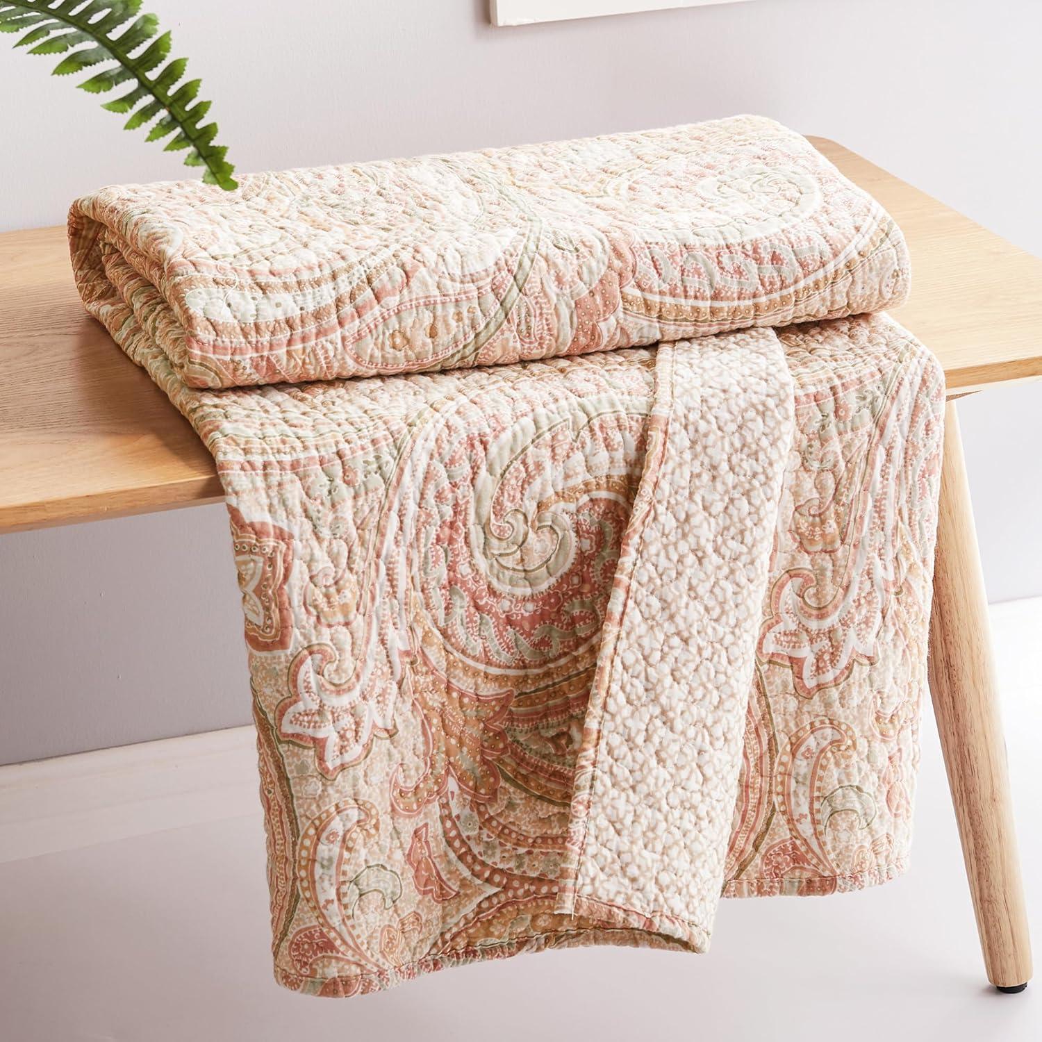 Spruce Blush Quilted Throw - Levtex Home