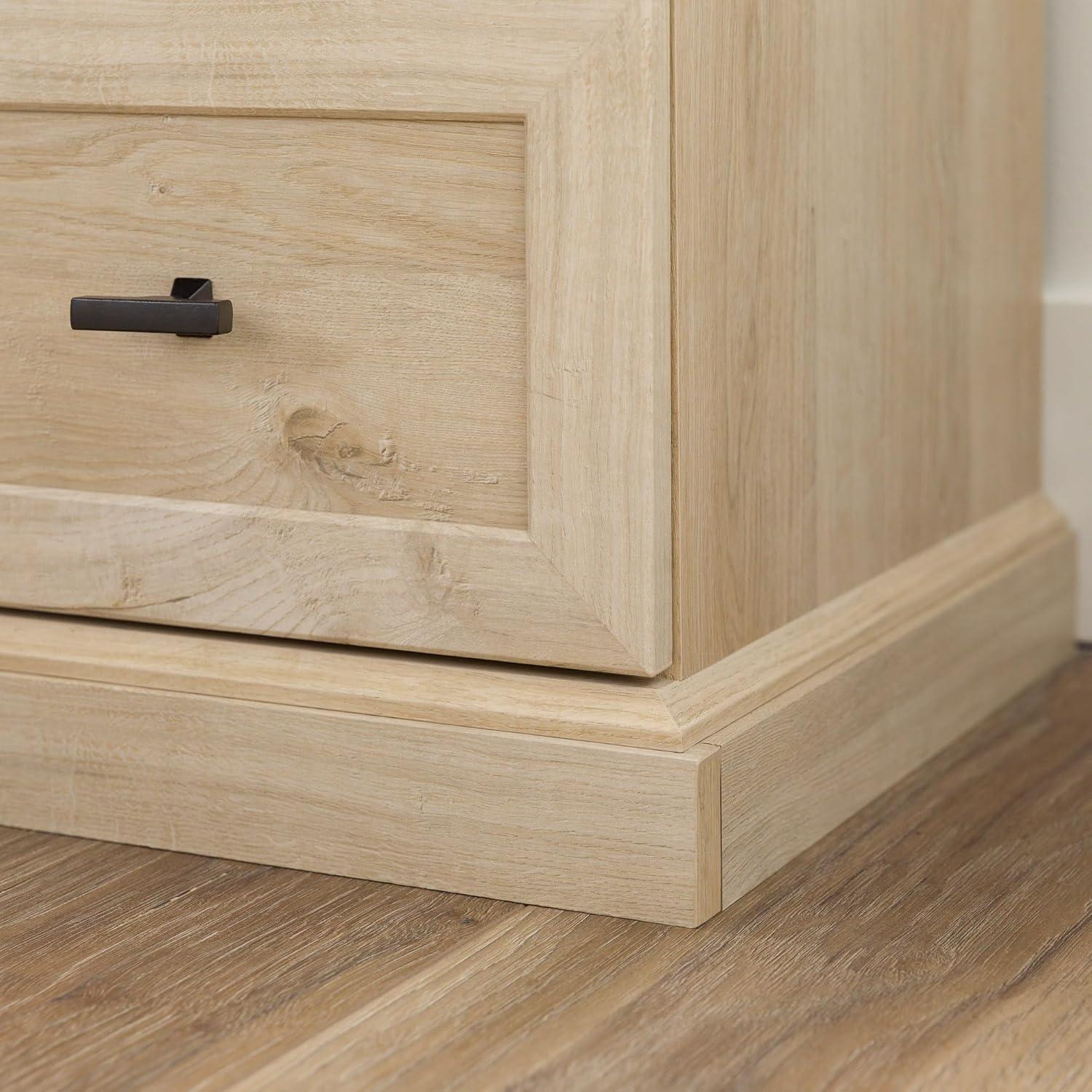 Elegant White Oak 2-Drawer Nightstand with Smooth Metal Glides