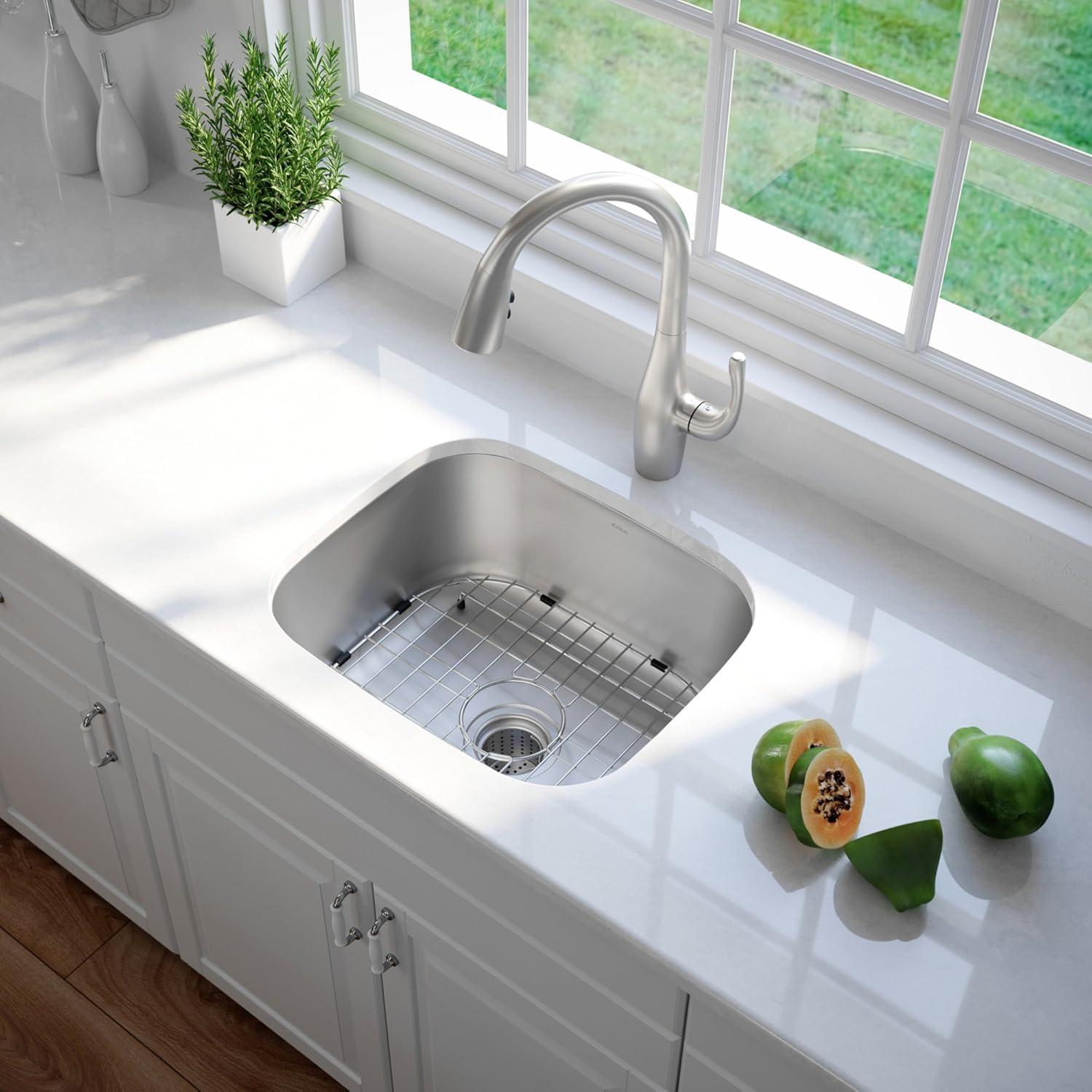 KRAUS Premier 16 Gauge Undermount Single Bowl Stainless Steel Kitchen Sink