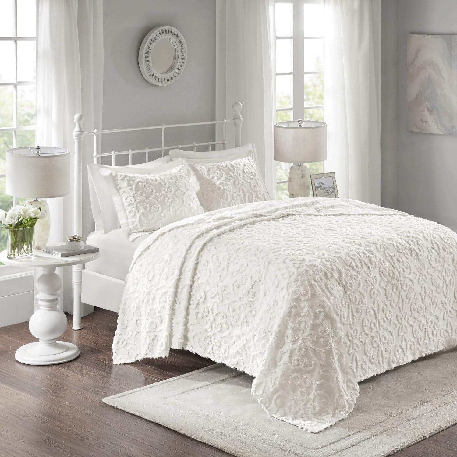 Kelly Clarkson Home Emberly Tufted 100% Cotton Sateen Coverlet Set in Farmhouse Style