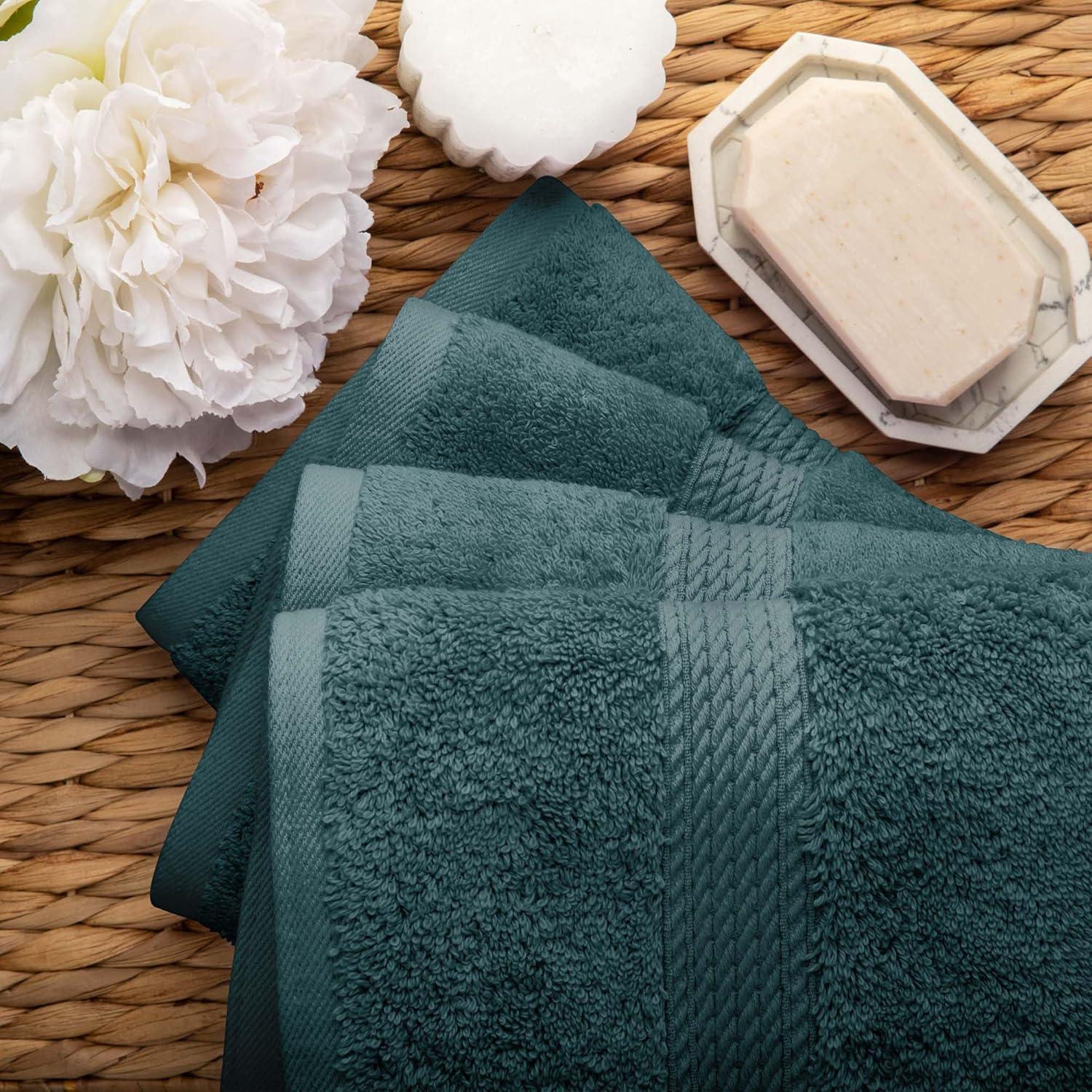 Teal Egyptian Cotton 4-Piece Ultra Soft Hand Towel Set