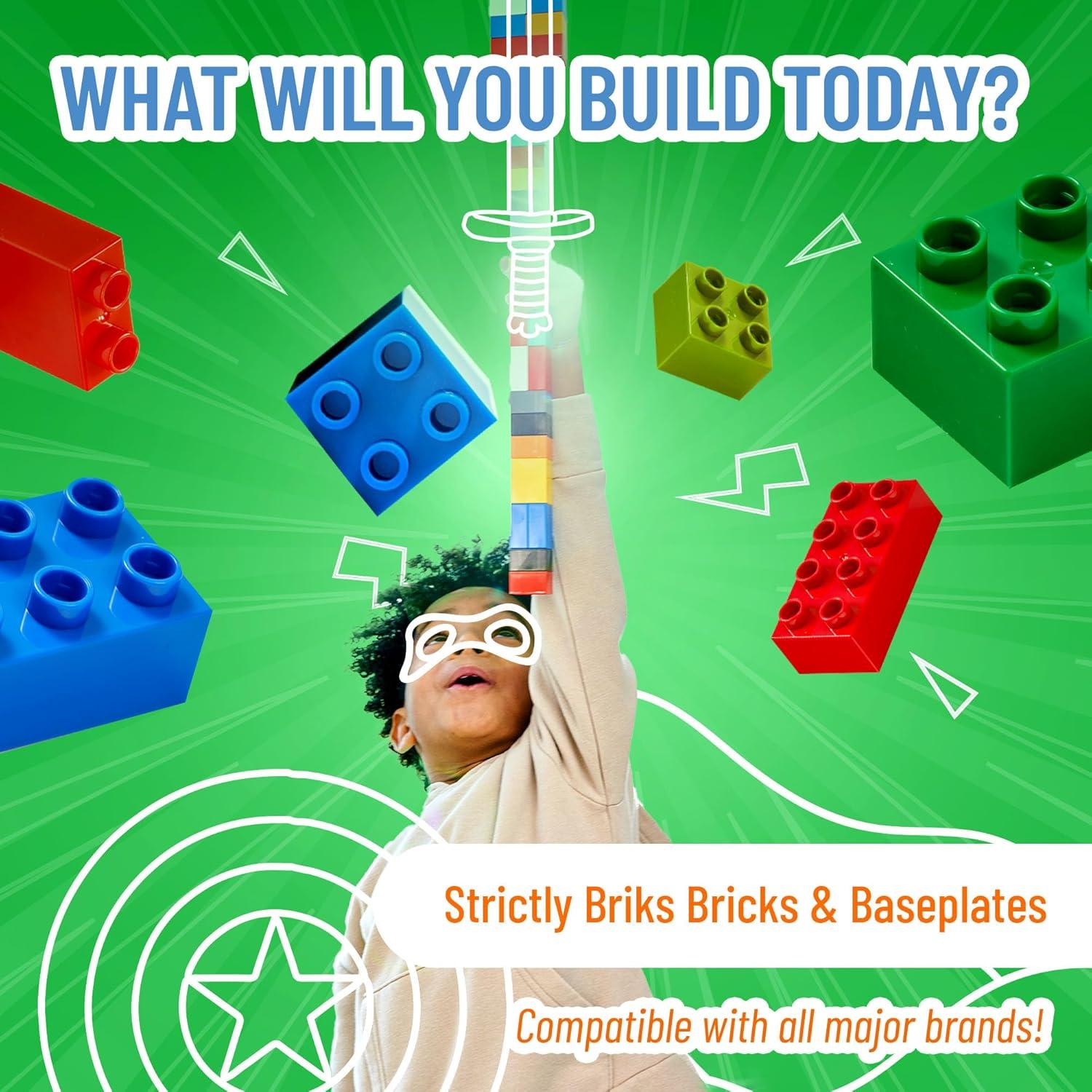 Strictly Briks Toy Building Block Starter Kit, Blue, Green, Red, and Yellow, 216 Pieces, 100% Compatible with All Major Brick Brands