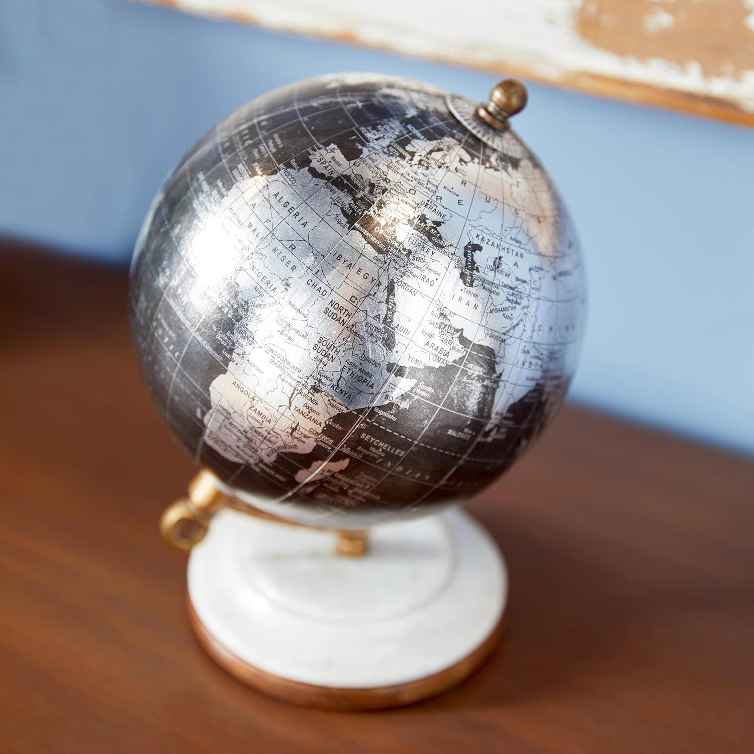 DecMode 5" Black Globe with Marble Base