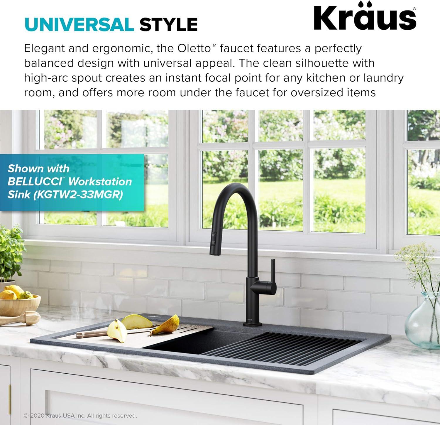 KRAUS Oletto Single Handle Pull Down Kitchen Faucet