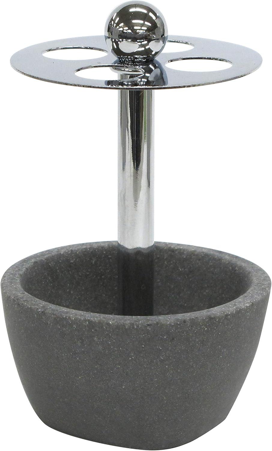 Charcoal Grey Stone Finish 4-Piece Bathroom Accessory Set