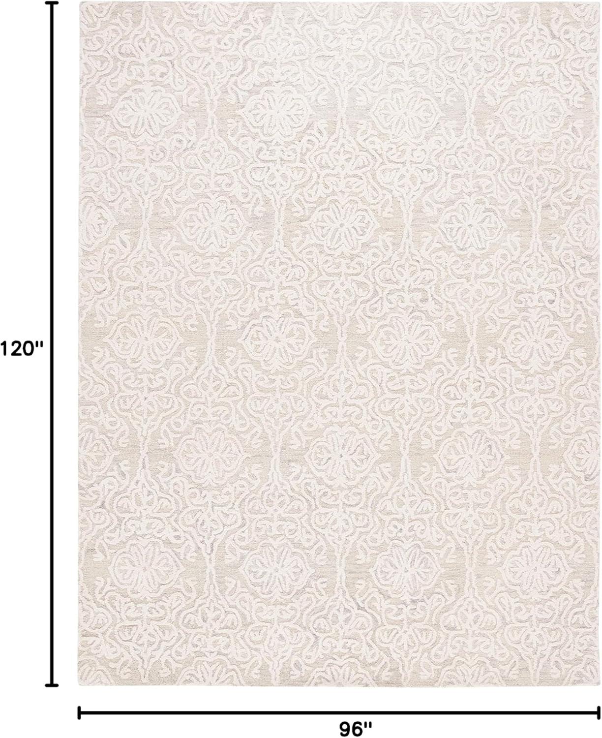 Blossom BLM112 Hand Tufted Indoor Area Rug - Silver/Ivory - 8'x10' - Safavieh