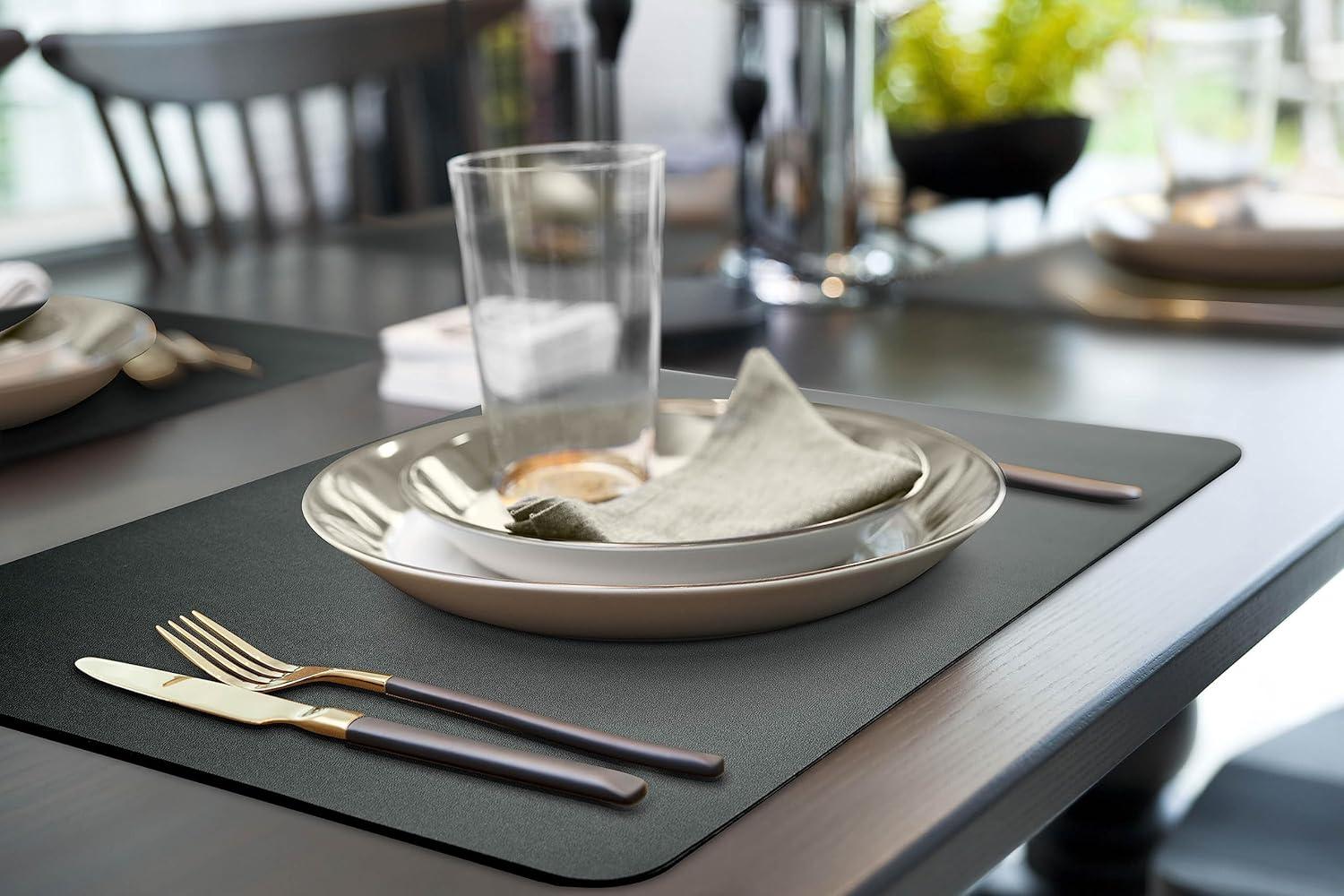 Faux Leather Solid Rectangle Placemat