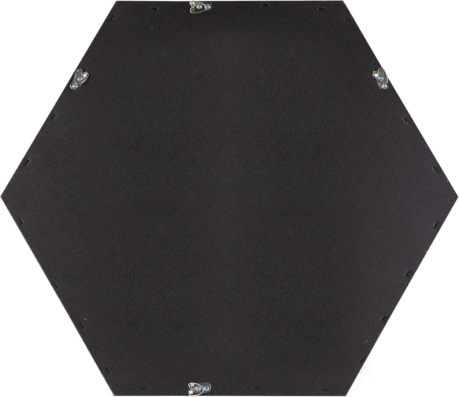 HexaGleam 30" Modern Black Hexagon Vanity Wall Mirror