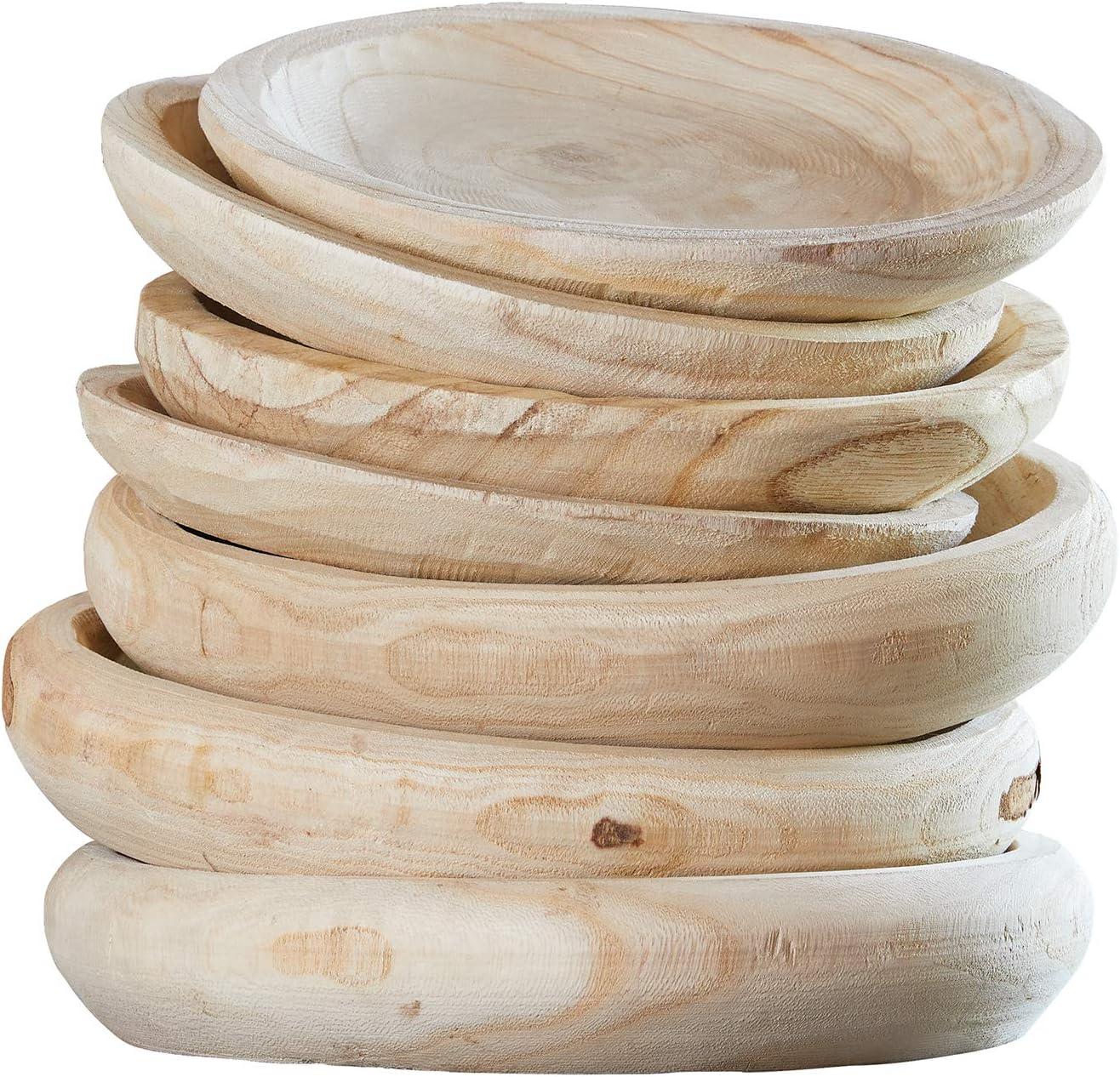 Santa Barbara Design Studio Table Sugar Hand Carved Paulownia Wood Serving Bowl, Large, Natural