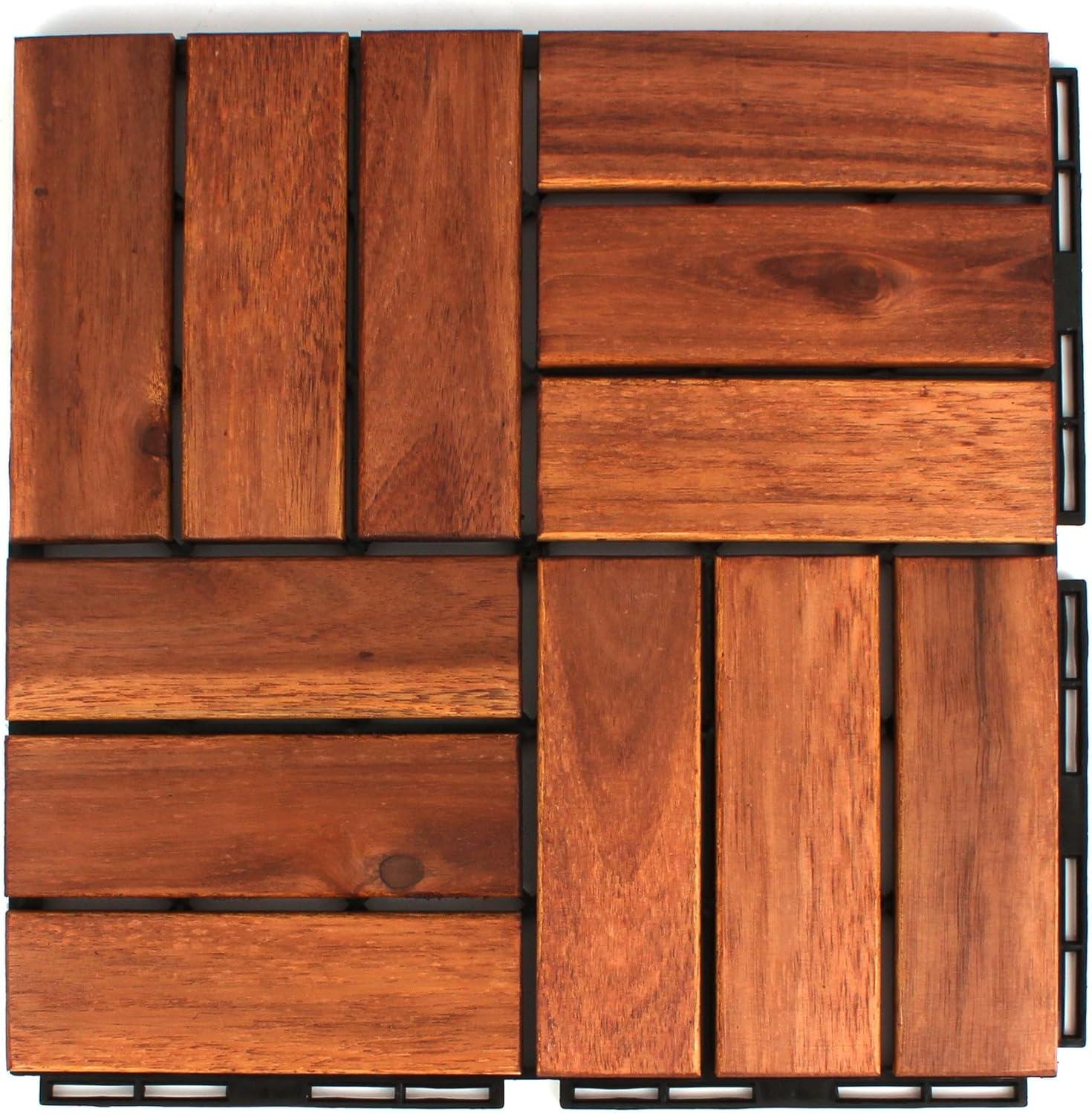 12" x 12" Wood Interlocking Deck Tile