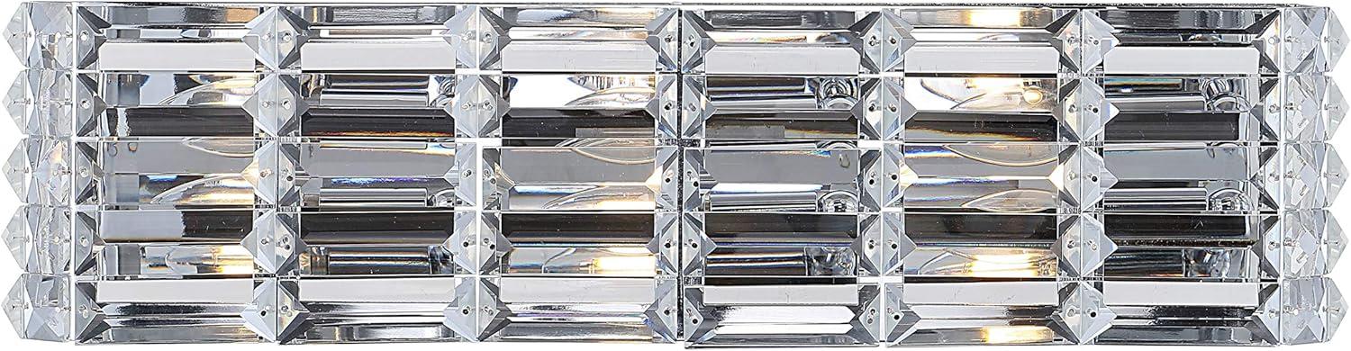 Evelyn Crystal Glam 24" Chrome LED Vanity Light with Mid-Century Flair