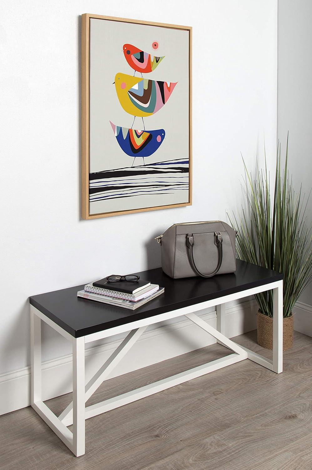 23" x 33" Sylvie The Family Tree Framed Canvas By Rachel Lee Natural - Kate and Laurel: Whimsical Birds, Modern Wall Art