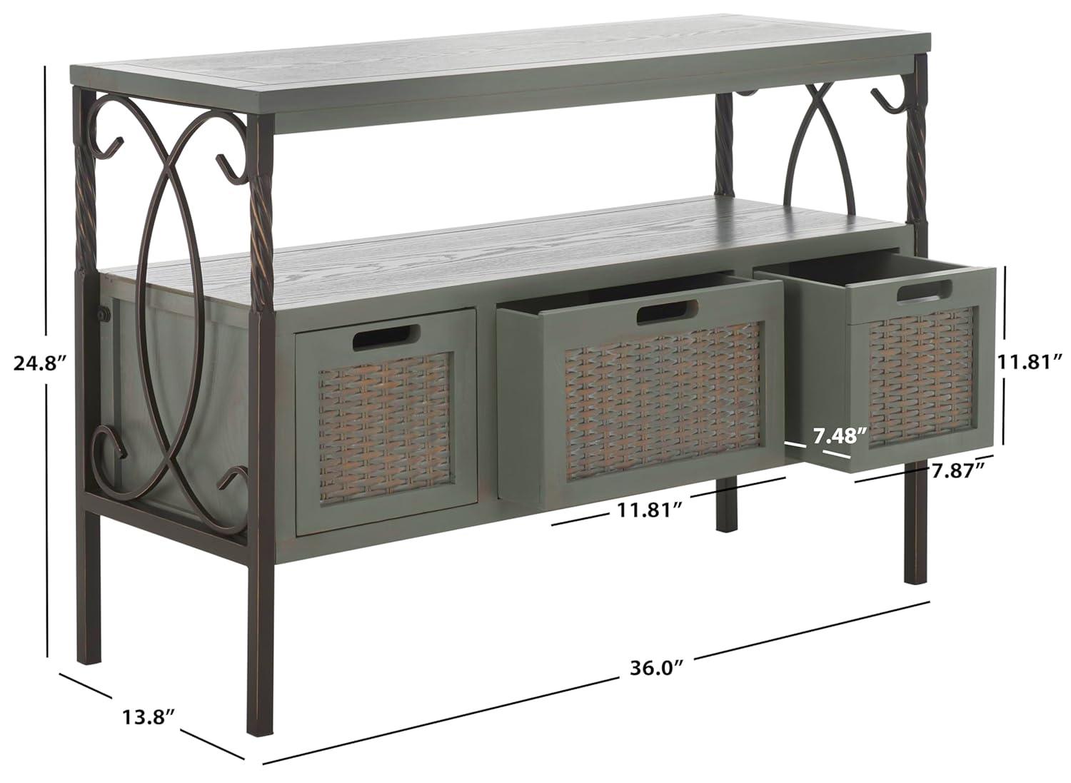 Joshua Media Console - AMH6532B - Gray - Safavieh Couture