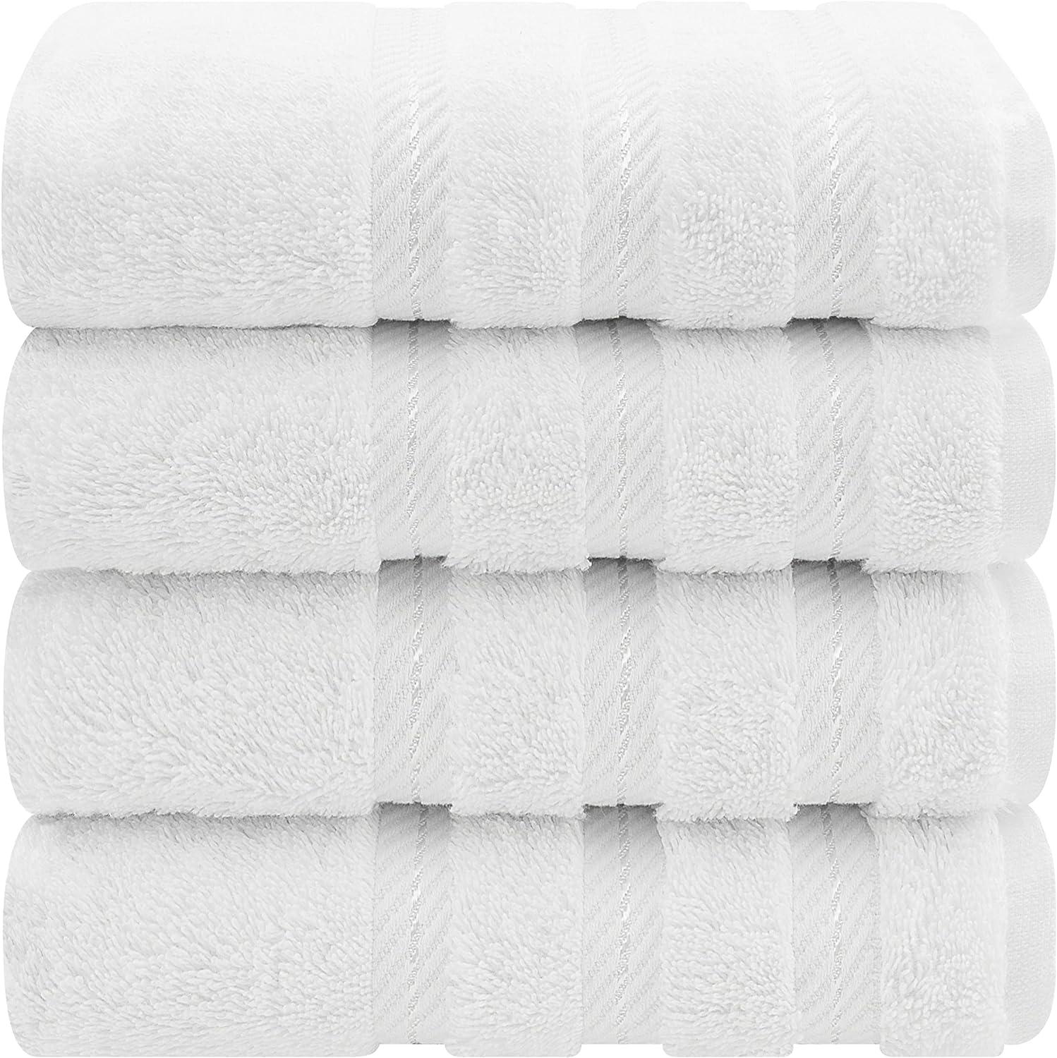 Luxury White Turkish Cotton 4-Piece Hand Towel Set