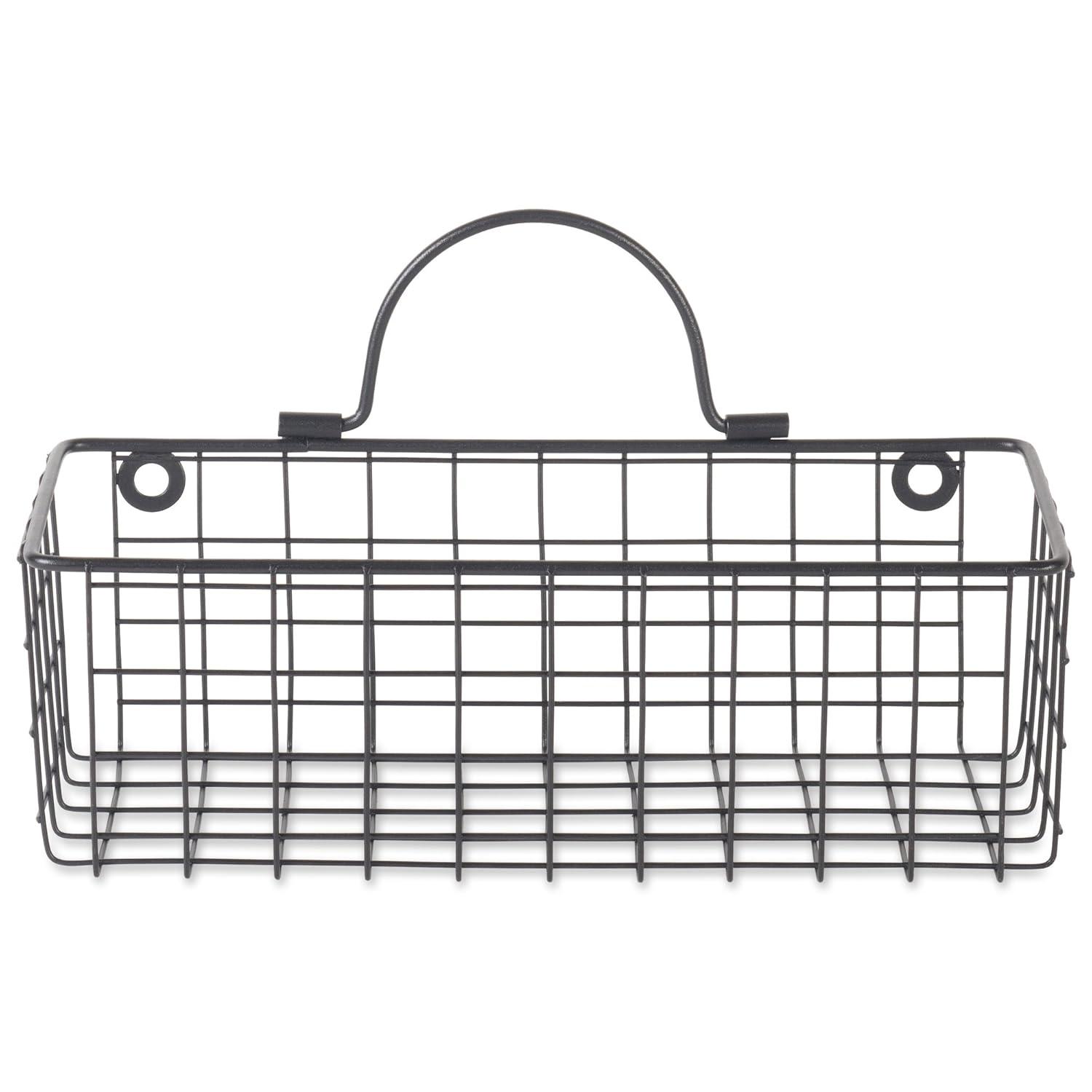 Small Black Wire Wall Basket Set/2