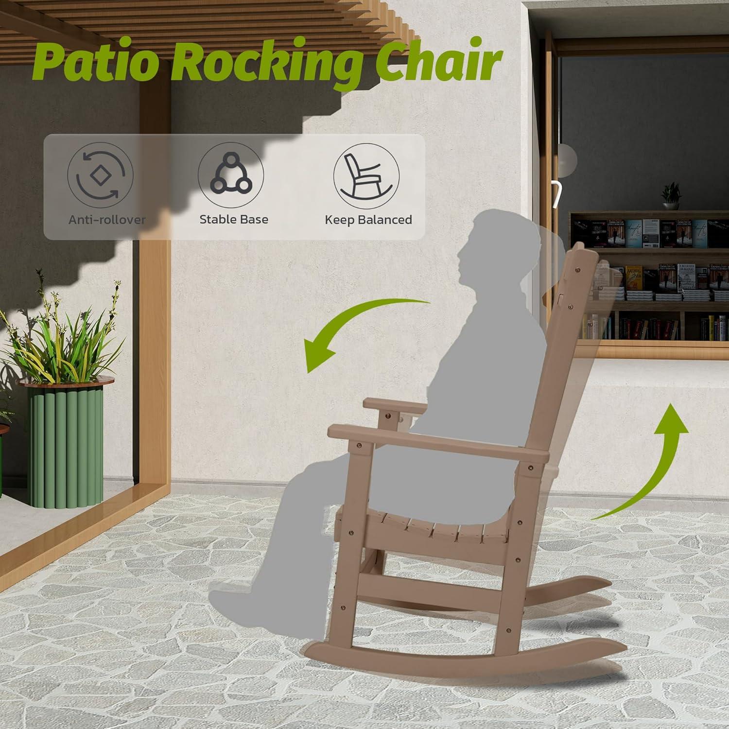 Oxing HDPE Outdoor Rocking Chair (Set of 2)