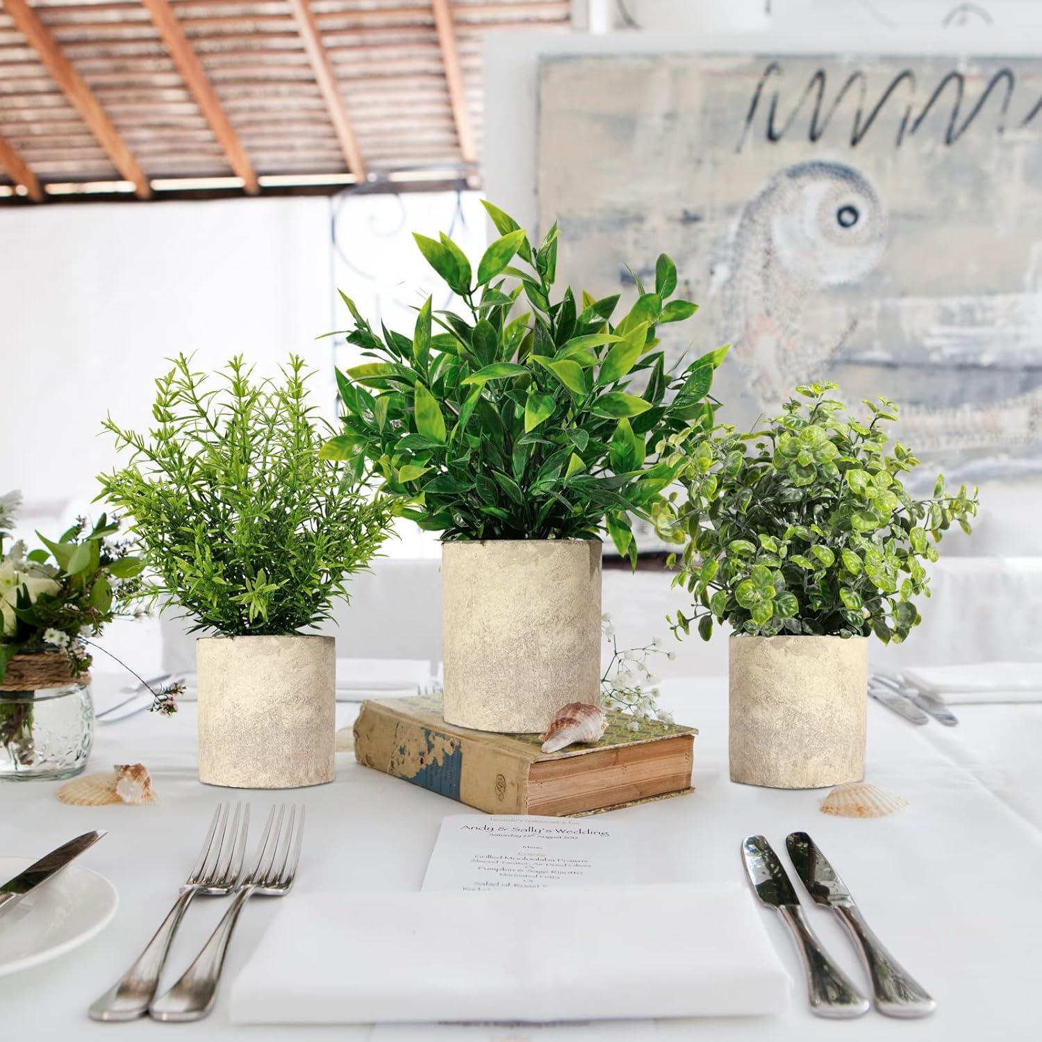 Artificial Plants 3 Pack Mini Fake Hanging with Macrame Plant Hangers Decorative Faux Greenery Decor for Shelves Wall Kitchen Farmhouse Bathroom Home Office