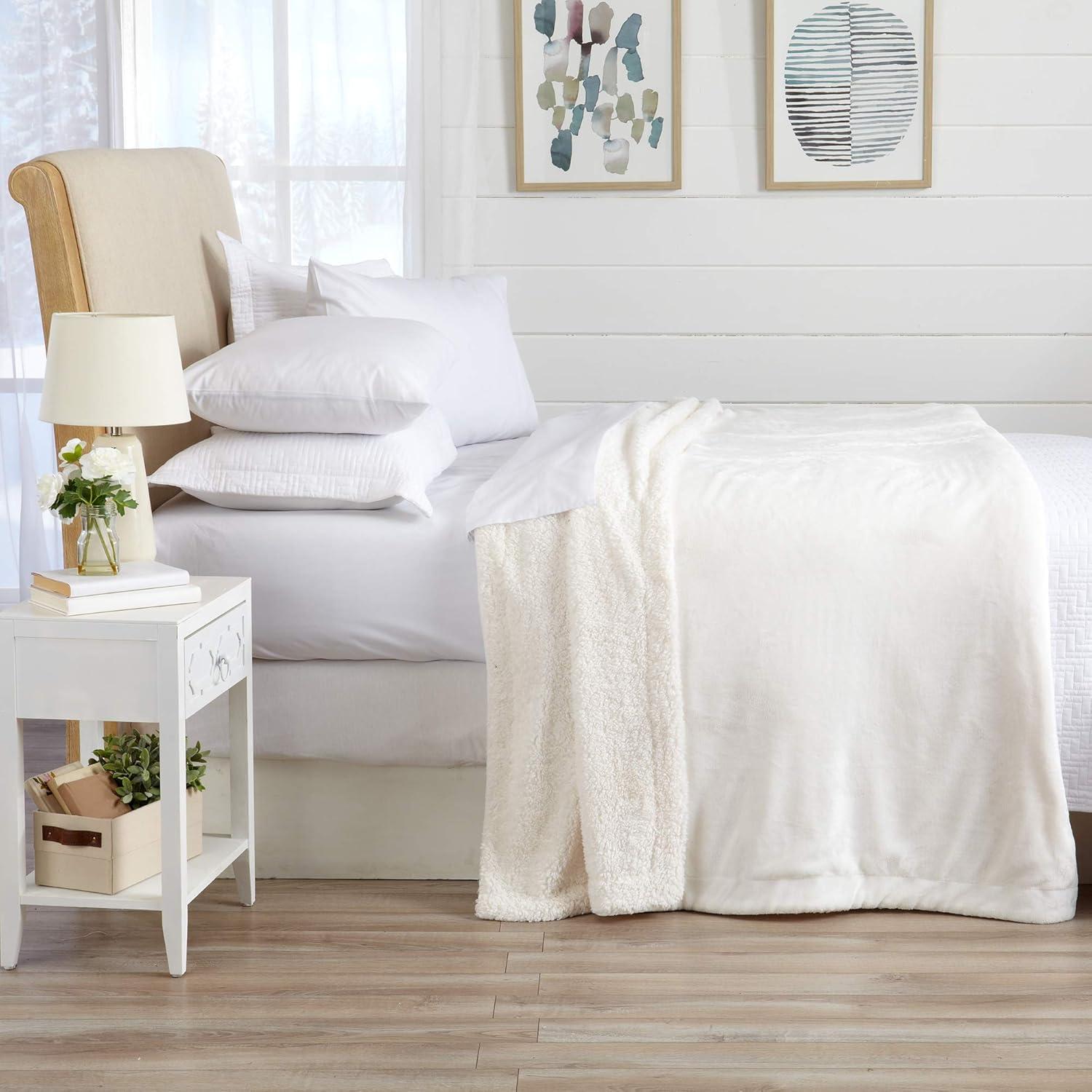 FreshFolds Ultra Soft Plush Sherpa Reversible Blanket