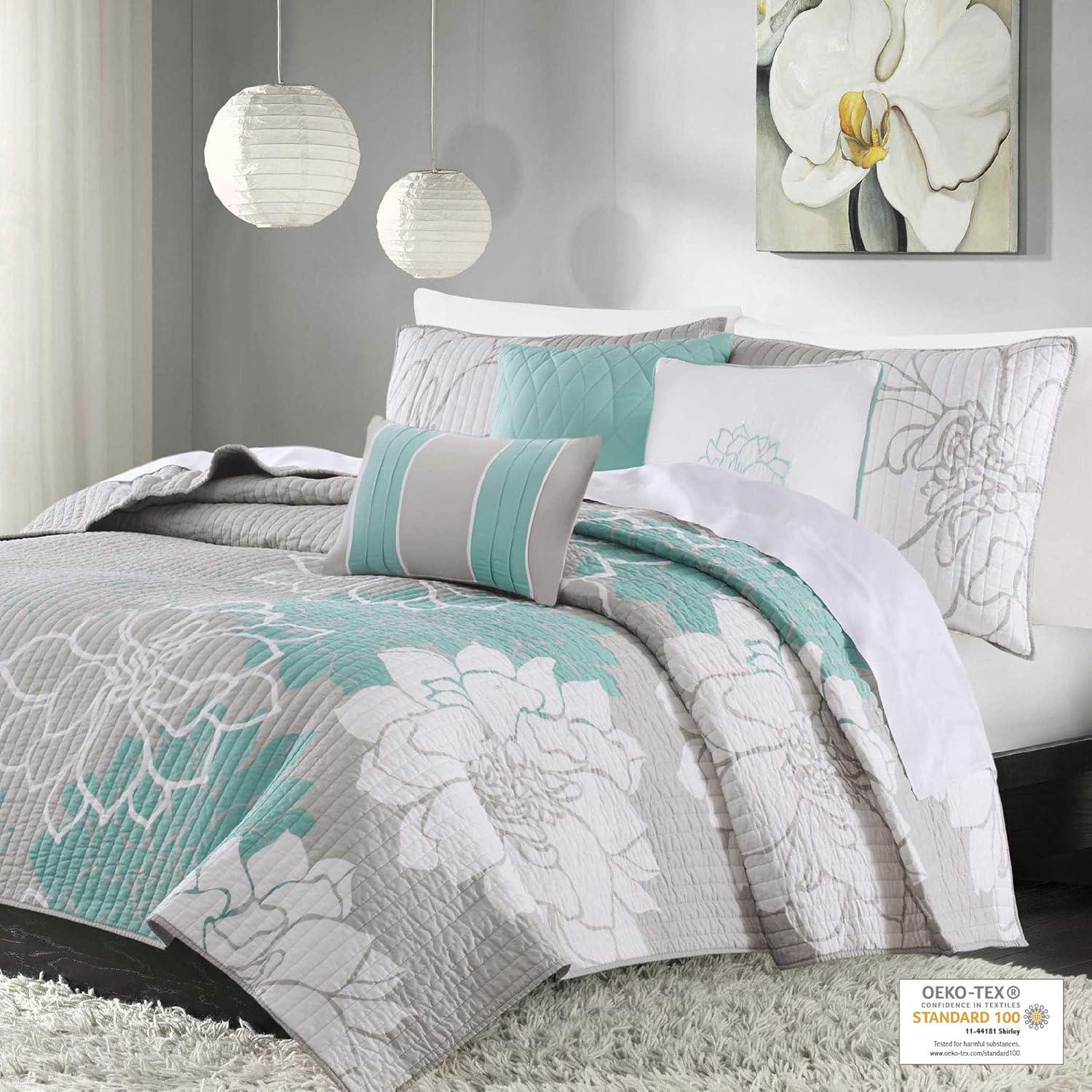 Lola Floral 6 Piece Reversible Cotton Quilt Set