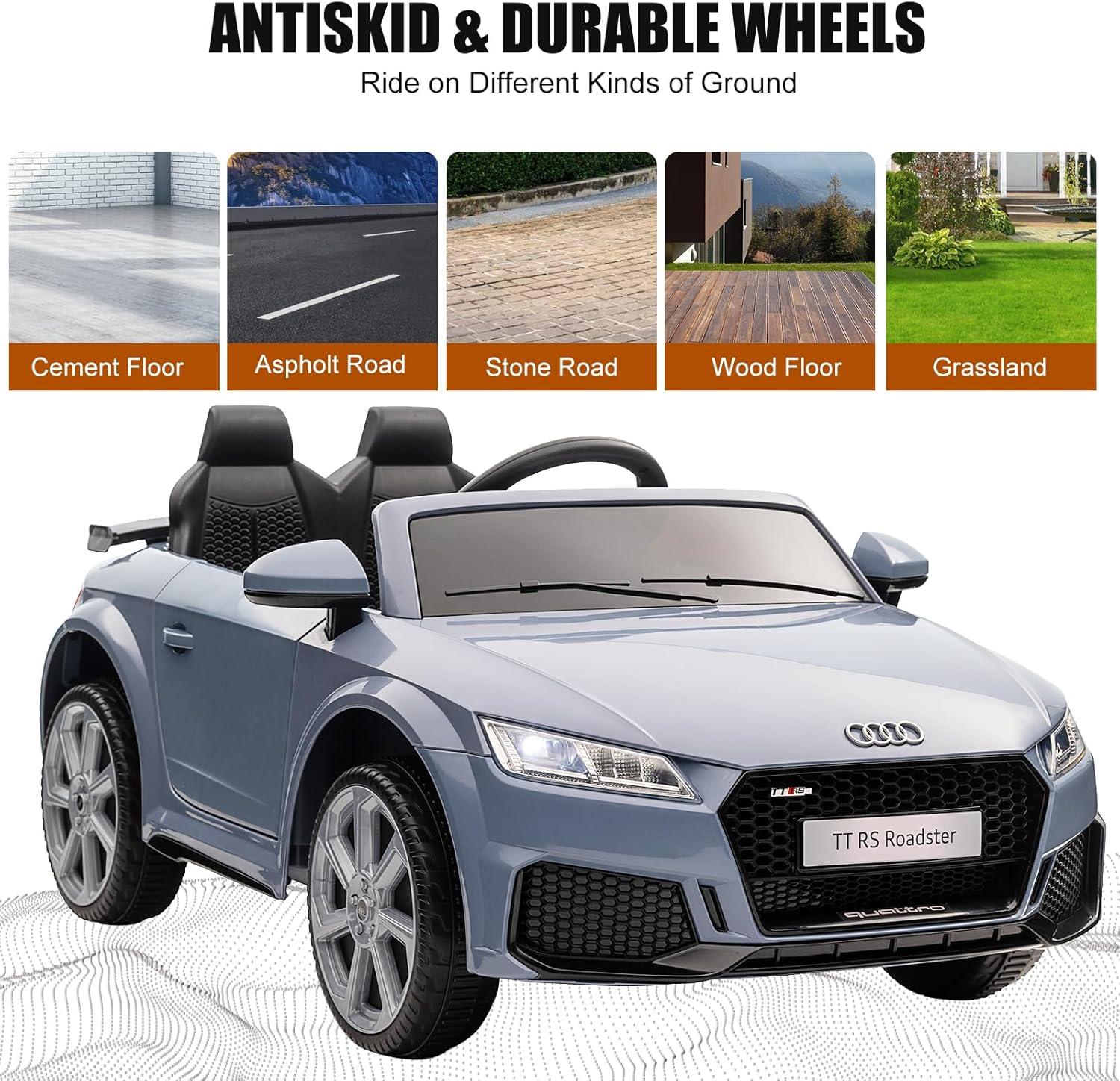 12V Licensed Audi TT RS Ride on Car, Electric Toy Car for Kids