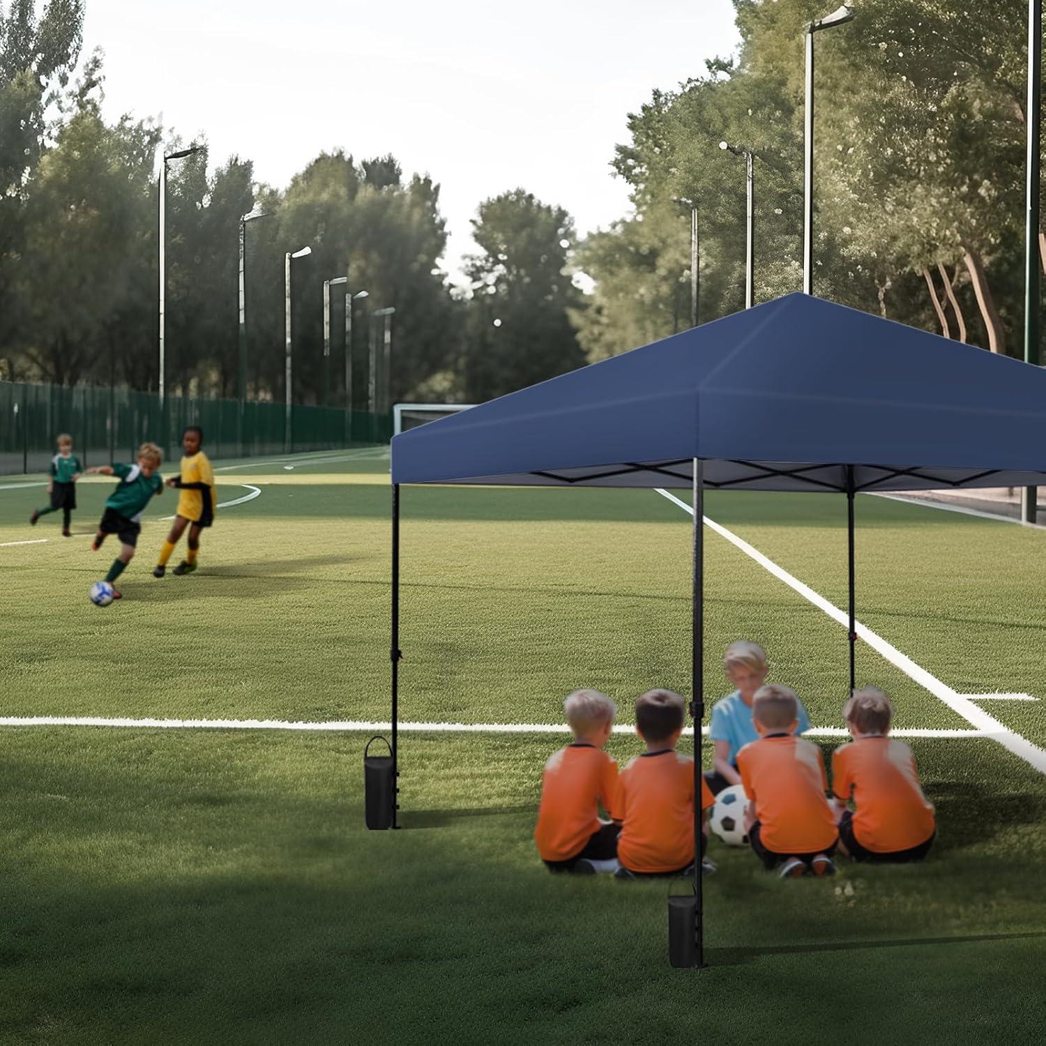 Blue 10x10 Waterproof Pop-Up Canopy Tent with Sand Bags