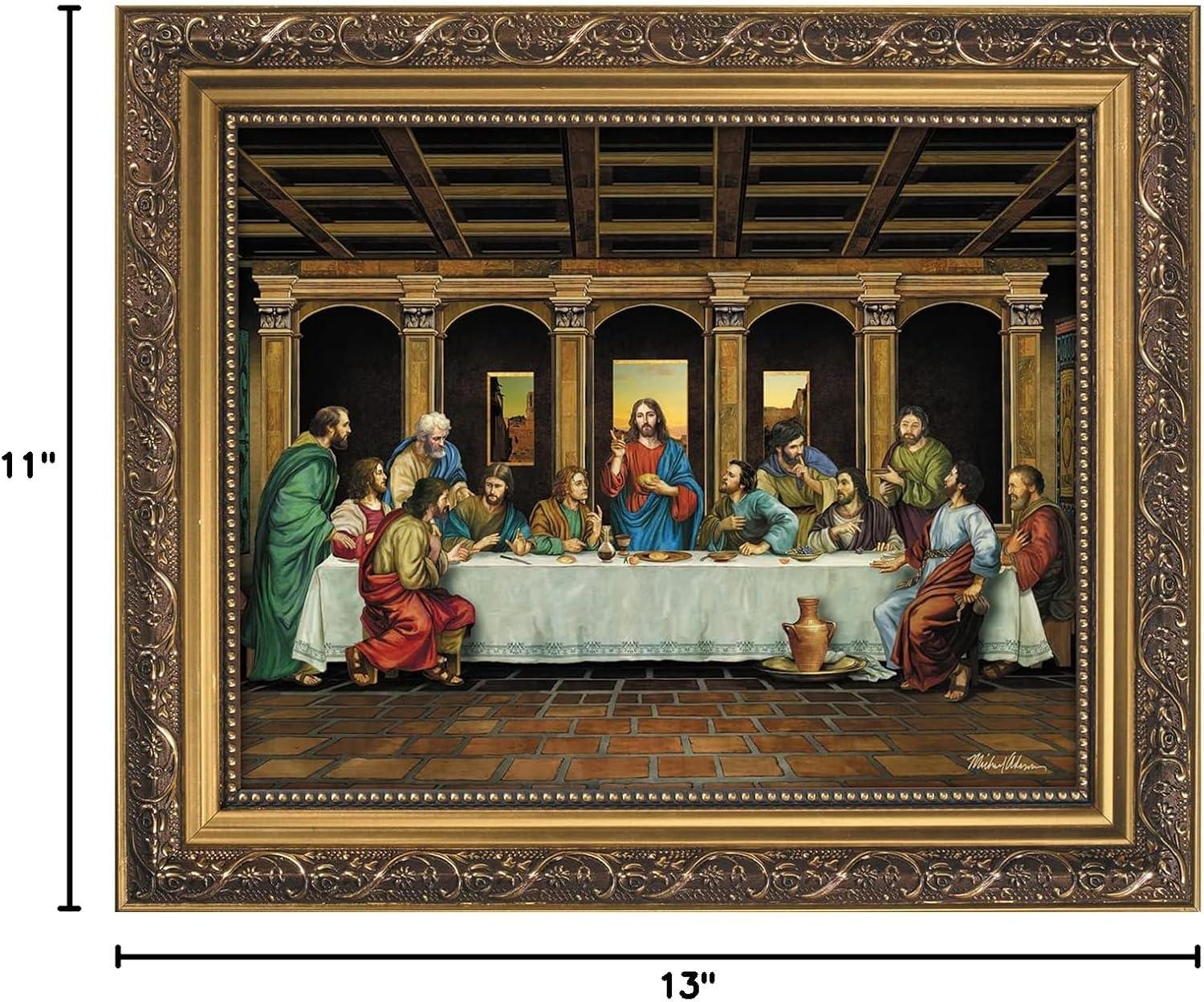 Ornate Gold Framed Last Supper Religious Print, 13 x 11 Inch