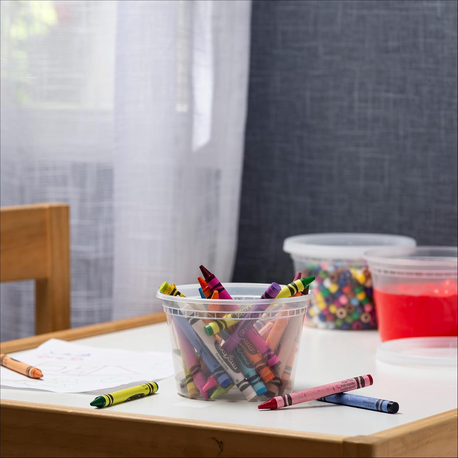 [48 Sets -16 oz.] Plastic Deli Food Storage Containers with Airtight Lids - Soup Containers with Lids