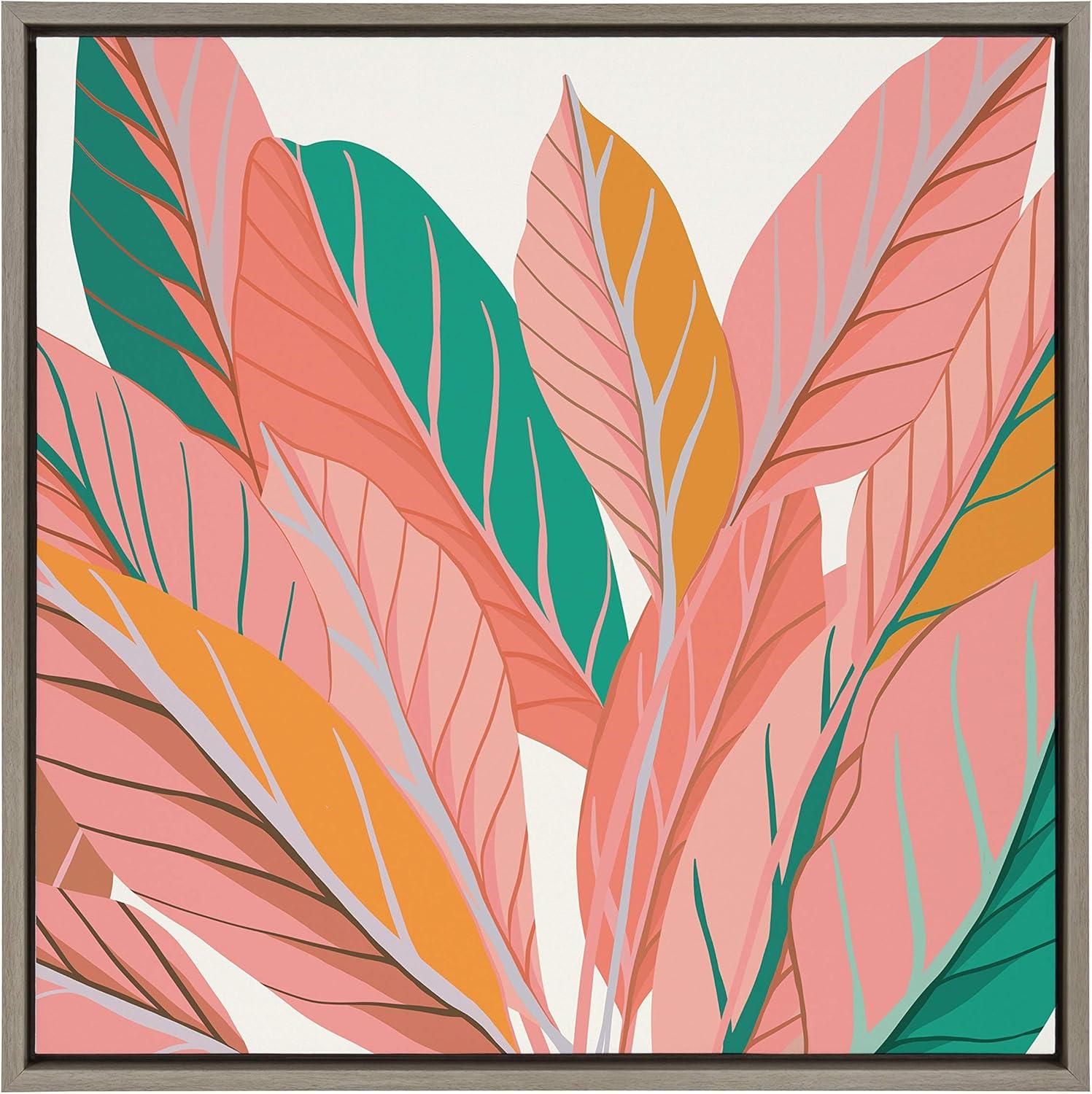 30" x 30" Sylvie Expand by Alicia Schultz Framed Wall Canvas - Kate & Laurel: Modern Botanical Digital Art