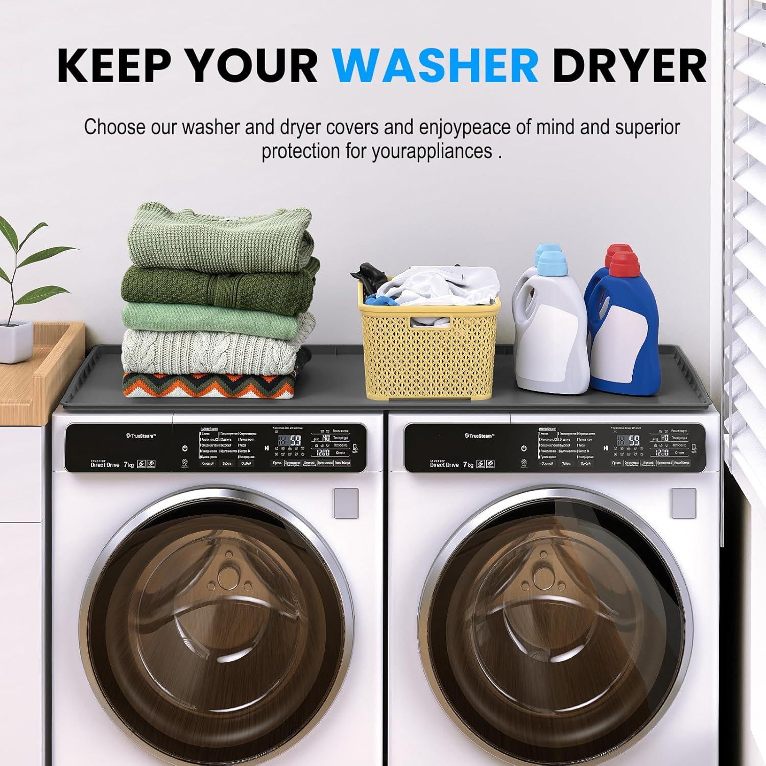 chuangyanUS Washer Dryer Countertop, 54"×26.8" Washer And Dryer Covers,Non-Slip Waterproof Washing Machine Cover Protector Top Load