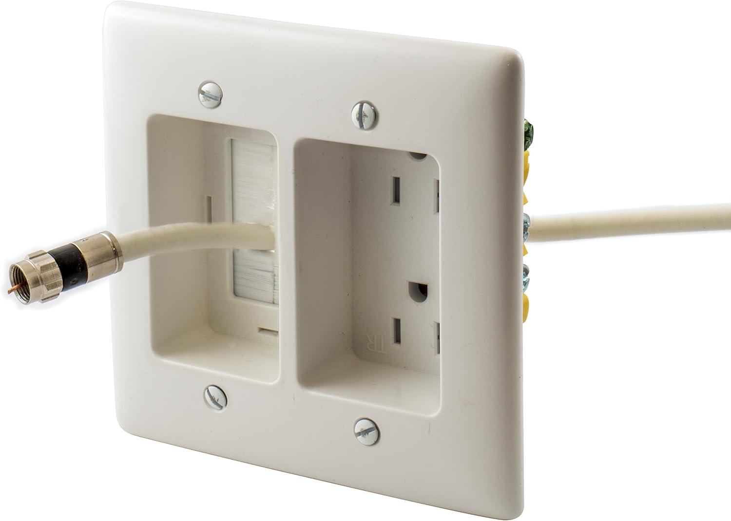 White Tamper-Resistant Duplex Receptacle with Wall Plate