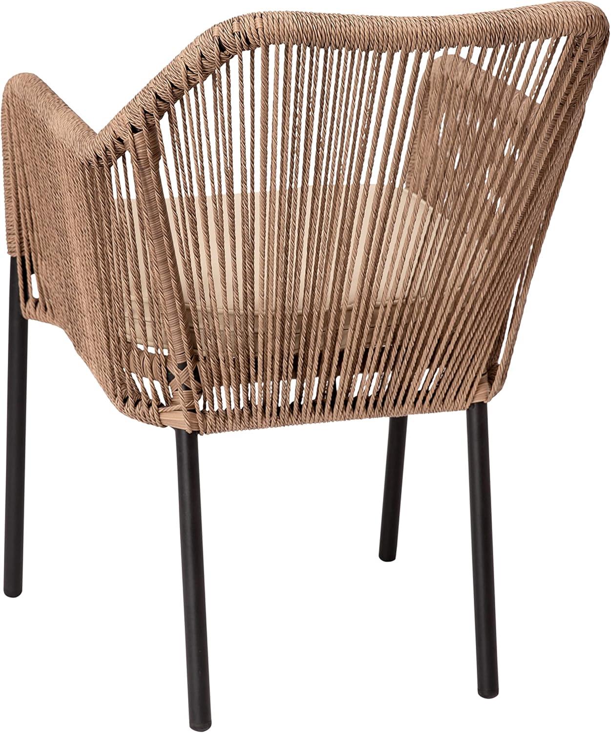 Taylor & Logan Kyla Metal Outdoor Stacking Dining Armchair with Cushion (Set of 2)