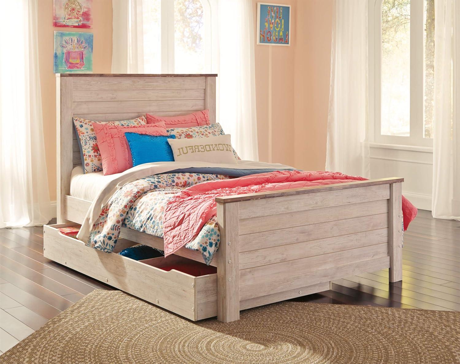 Signature Design by Ashley Casual Willowton Full Panel Headboard  Whitewash