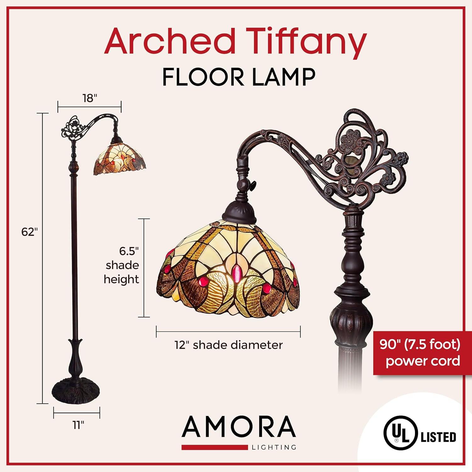 Amora Lighting  Tiffany Style Geometric Reading Lamp