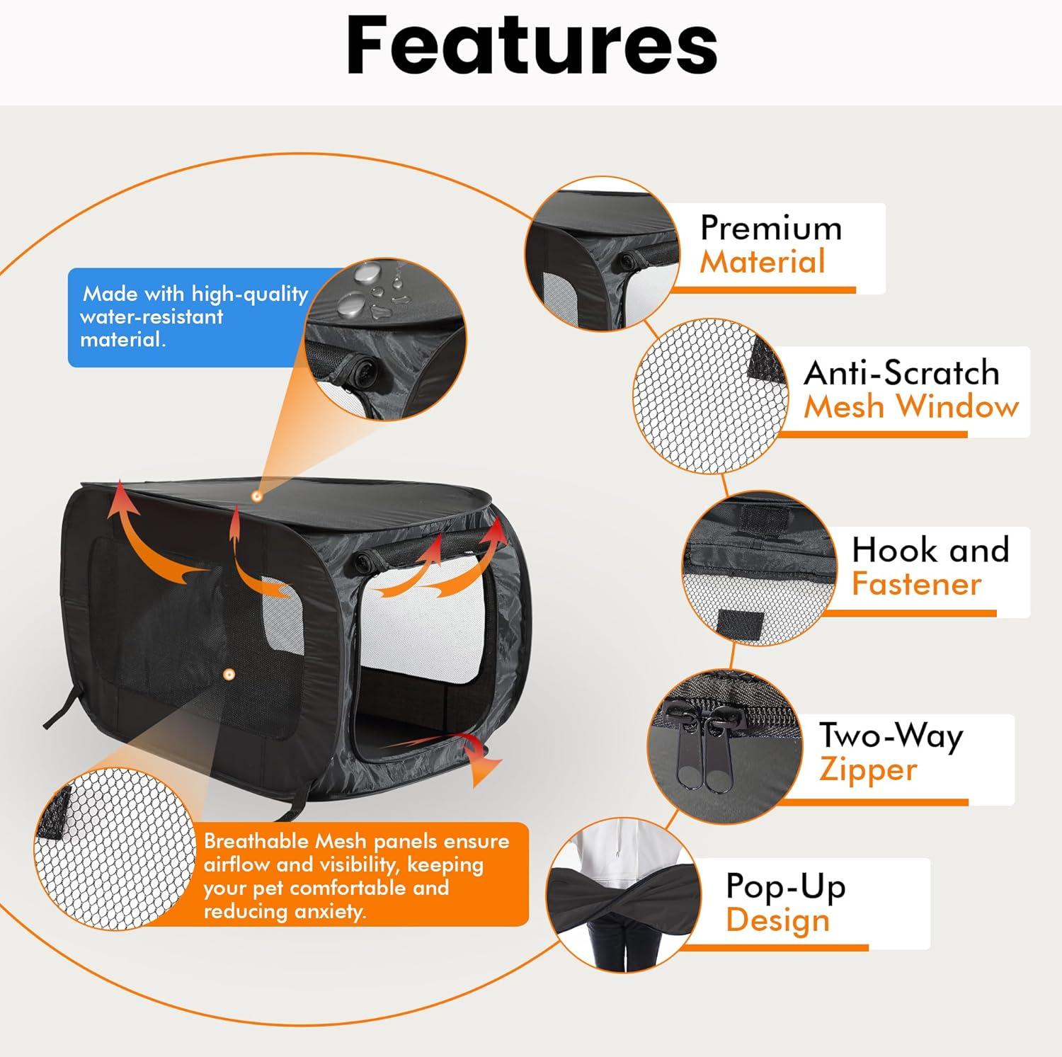 Beatrice Home Fashions Collapsible Pet Carrier with 1 Door