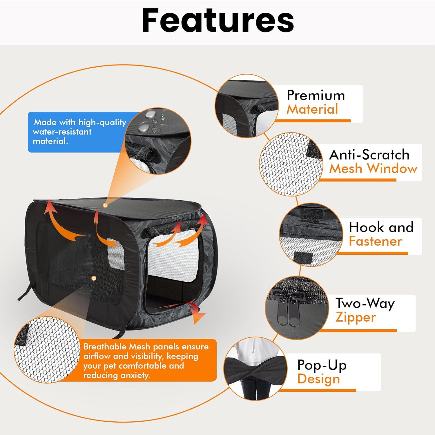 Beatrice Home Fashions Collapsible Pet Carrier with 1 Door