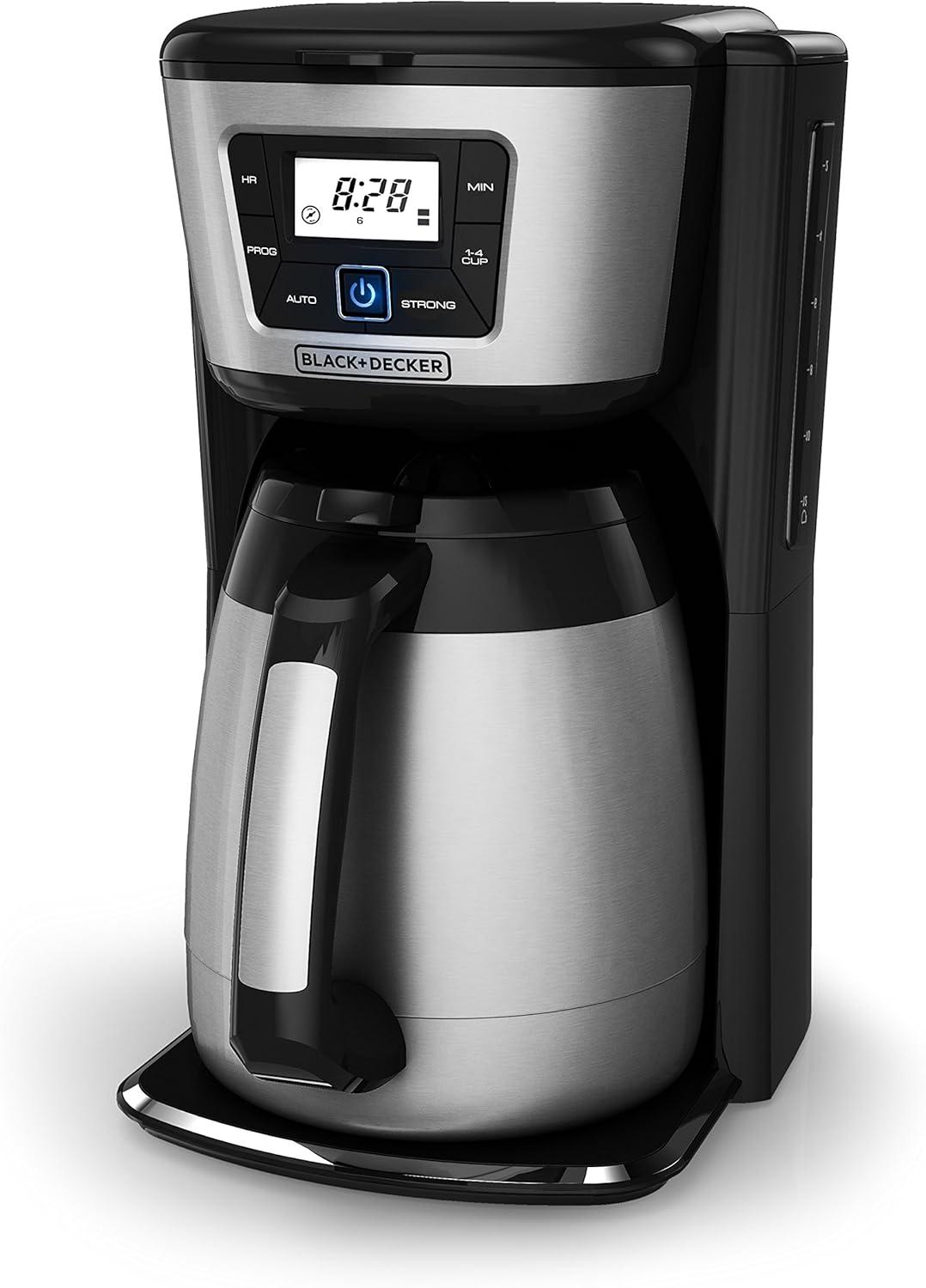 BLACK+DECKER BLACK+DECKER 12-Cup Thermal Coffee Maker, Keep Coffee Hot with Insulated Stainless Steel Carafe, Digital Controls, Easy to Clean. CM2035B-1