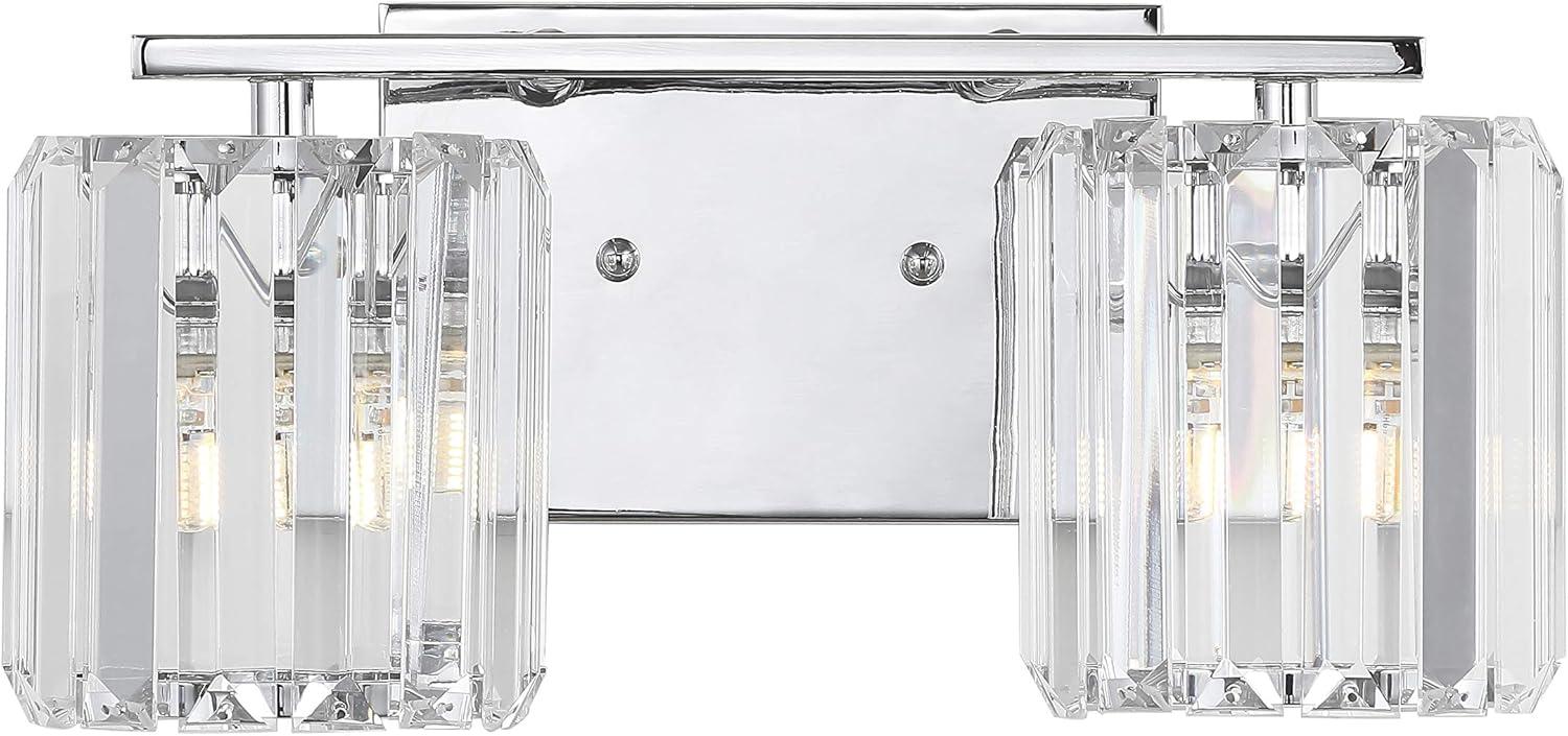 Coco Prism 13.5" Chrome Crystal Square LED Vanity Light