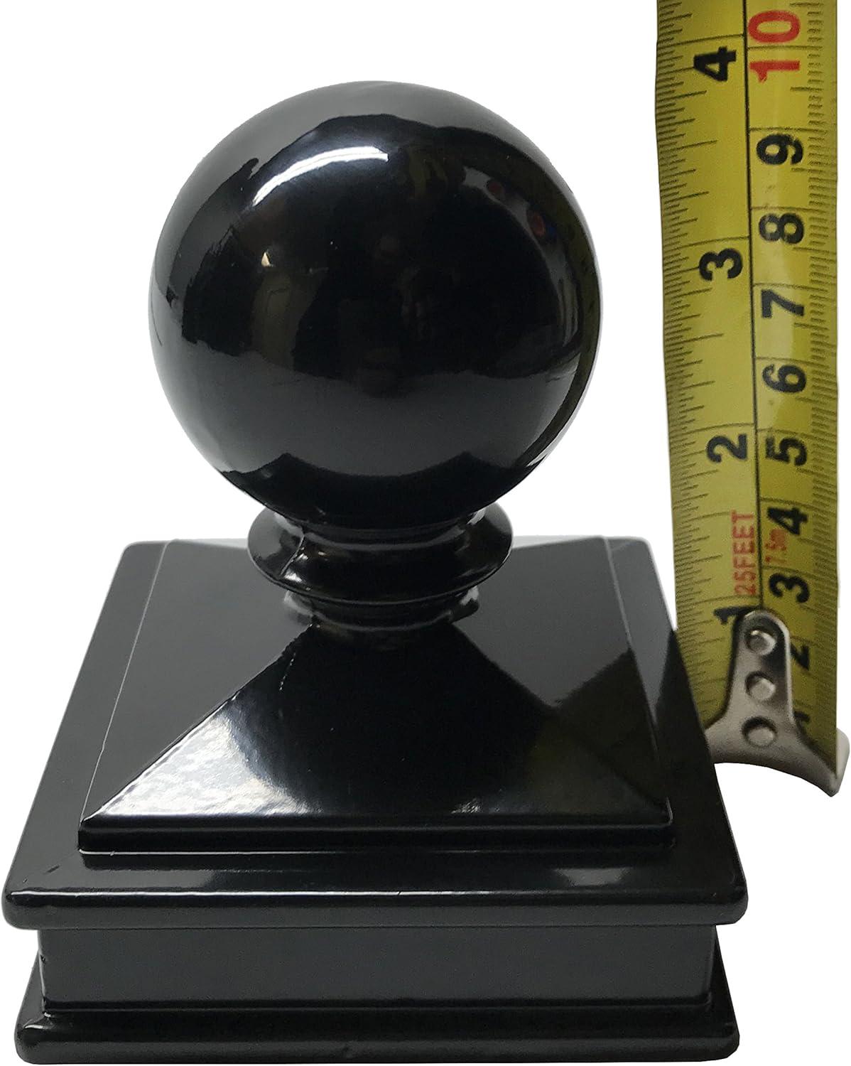 Black Aluminum 2.5" x 2.5" Ball Top Post Cap