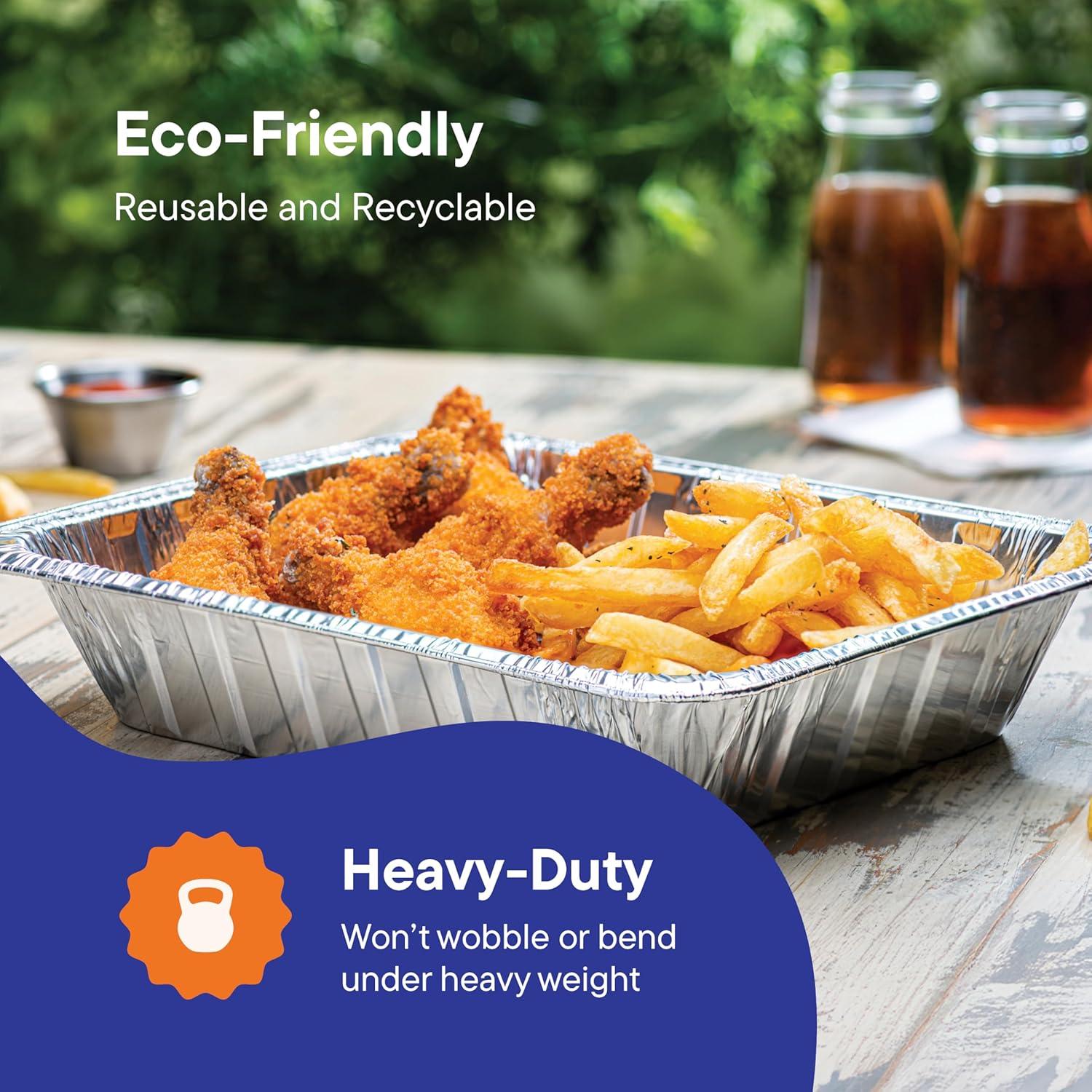 Aluminum Pans 9x13 Disposable Aluminum Foil Pans [30-Pack] Large Baking Pan Trays - Heavy Duty Tin Tray Half Size Chafing Dishes. Food Containers for Roasting, Cooking, Heating or Steam Table