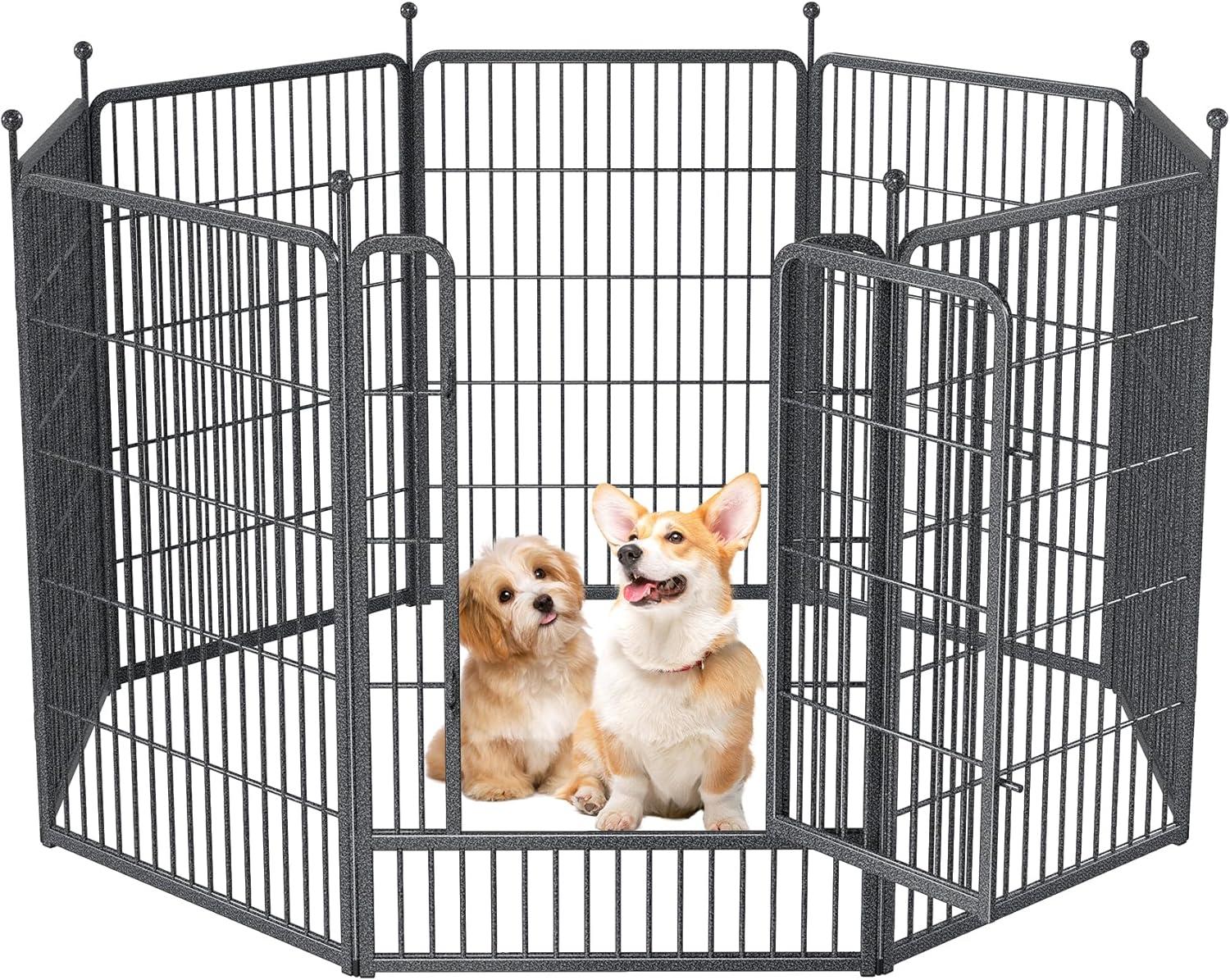 Monasem Dog Playpen Outdoor, 16 Panels 40" Height Dog Fence(Black)