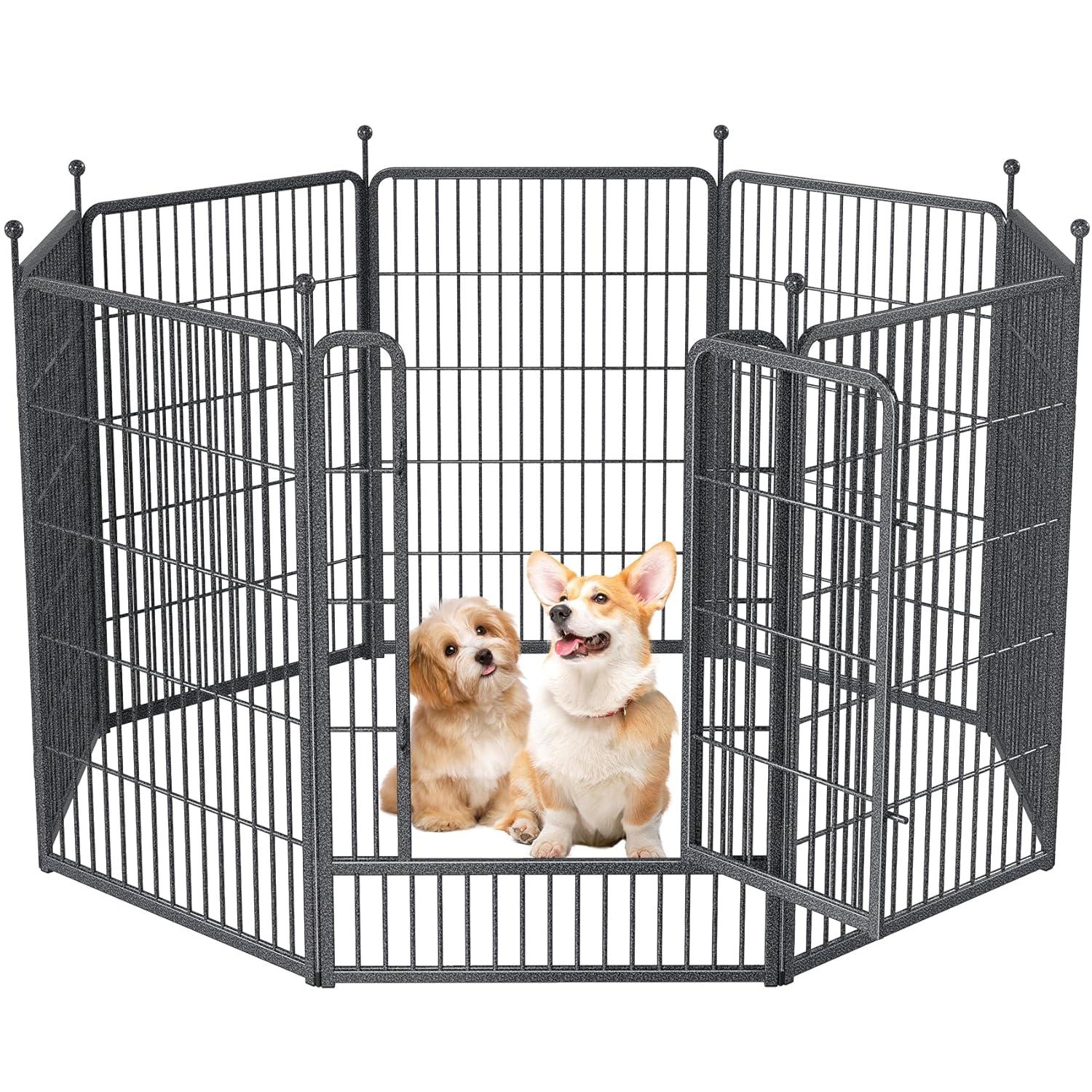 Monasem Dog Playpen Outdoor, 16 Panels 40" Height Dog Fence(Black)