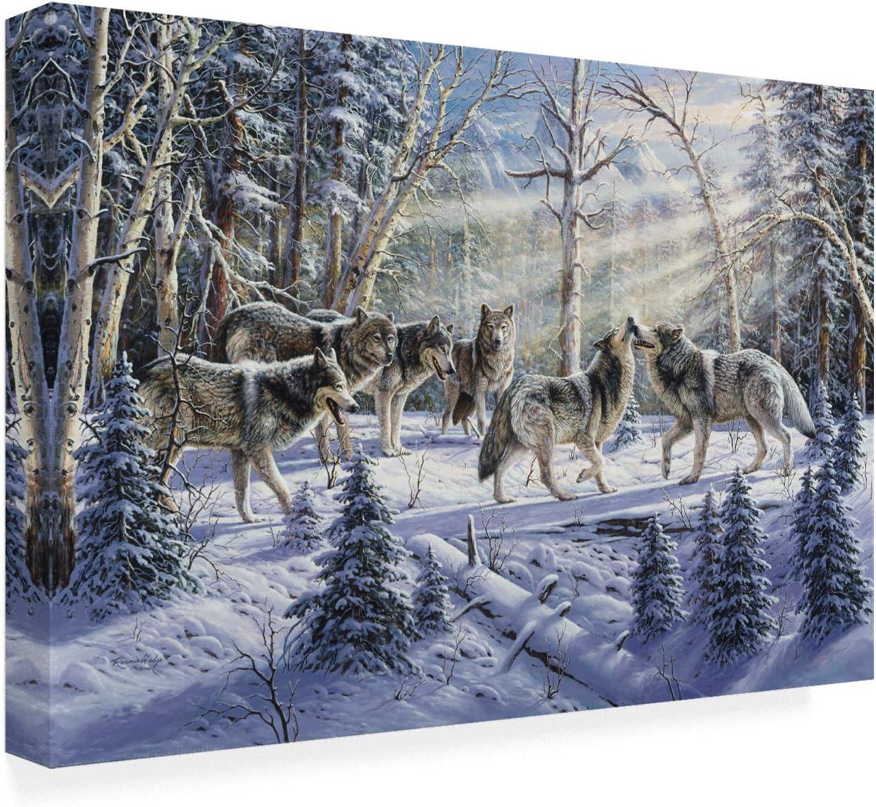 Kindred Spirits Wolves Winter Landscape Canvas Art