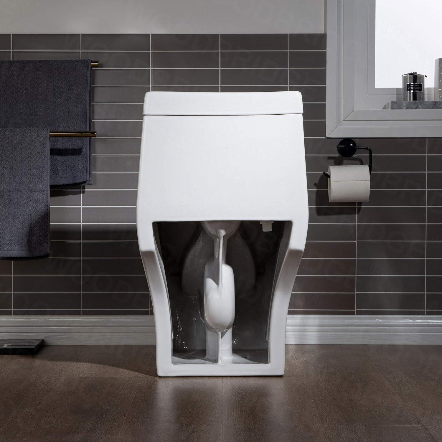 1.28 GPF Elongated One Piece Dual-Flush Toilet with Soft-Closing Seat,MAP Flushing 1000G