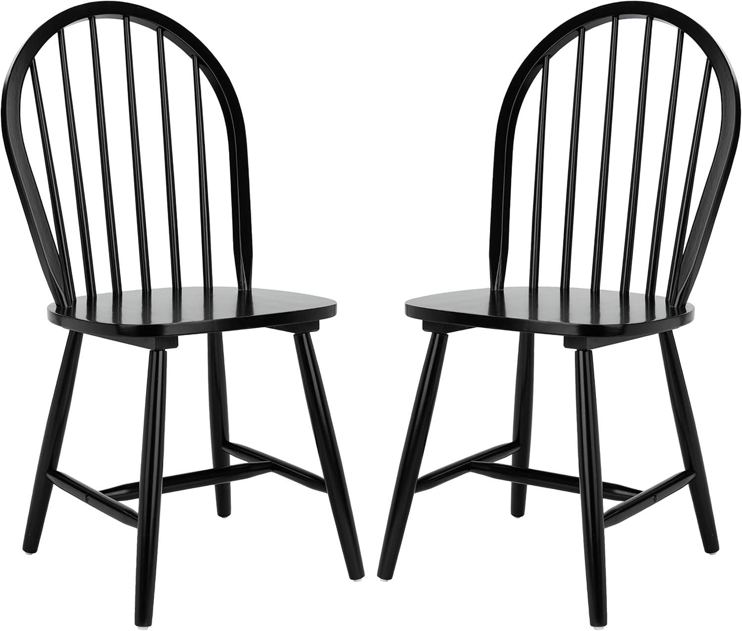 SAFAVIEH Camden Spindle Back Dining Chair, Black, Set of 2