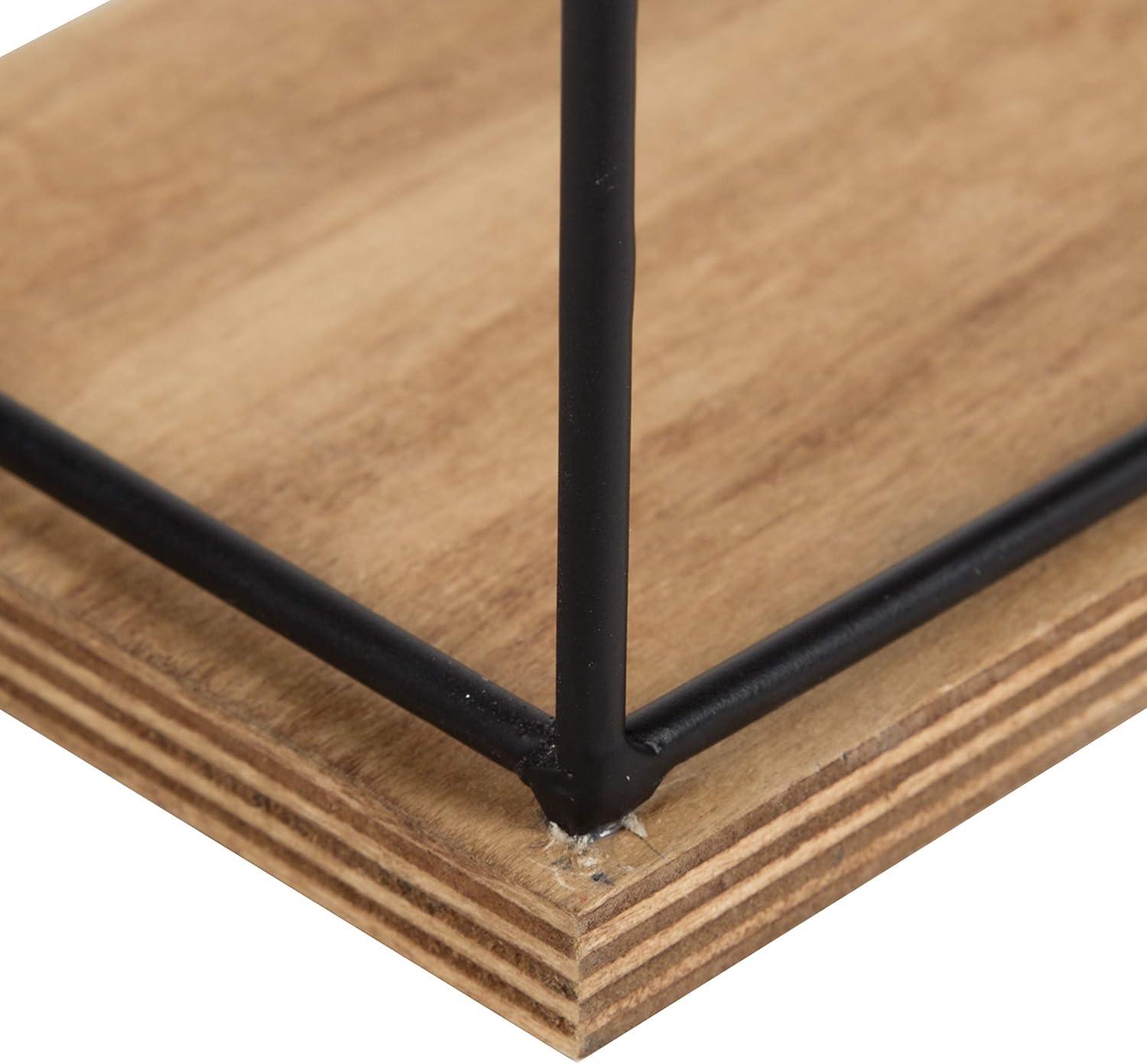 24" x 4" 2pc Decorative Wall Shelf Set Brown/Black - Uniek: Kate & Laurel No Assembly, Wood & Metal