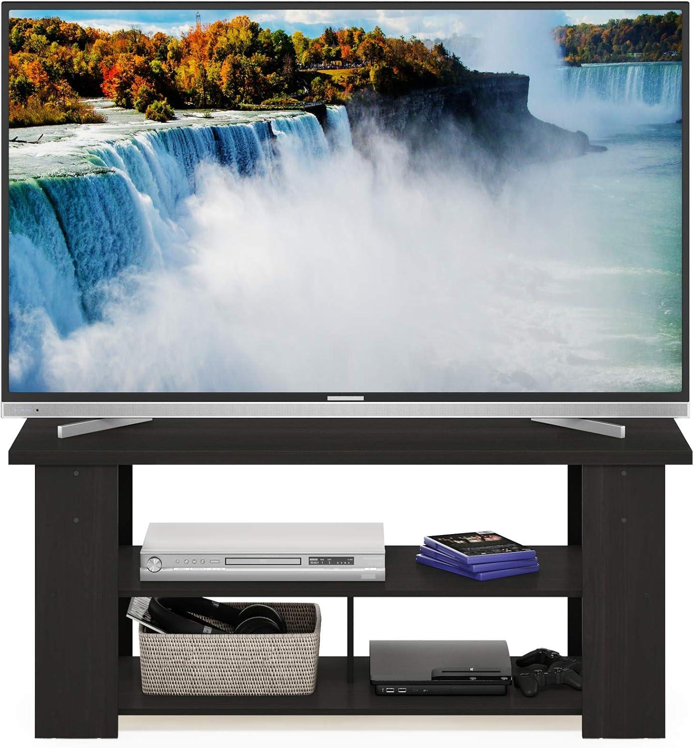 Furinno TV Stand Entertainment Media Center Console For TV's up to 55" w/Open Storage Shelves,Espresso