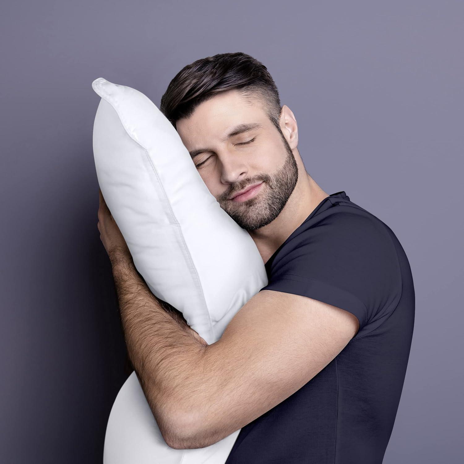 White King Size Polyester Bed Pillows Set of 2