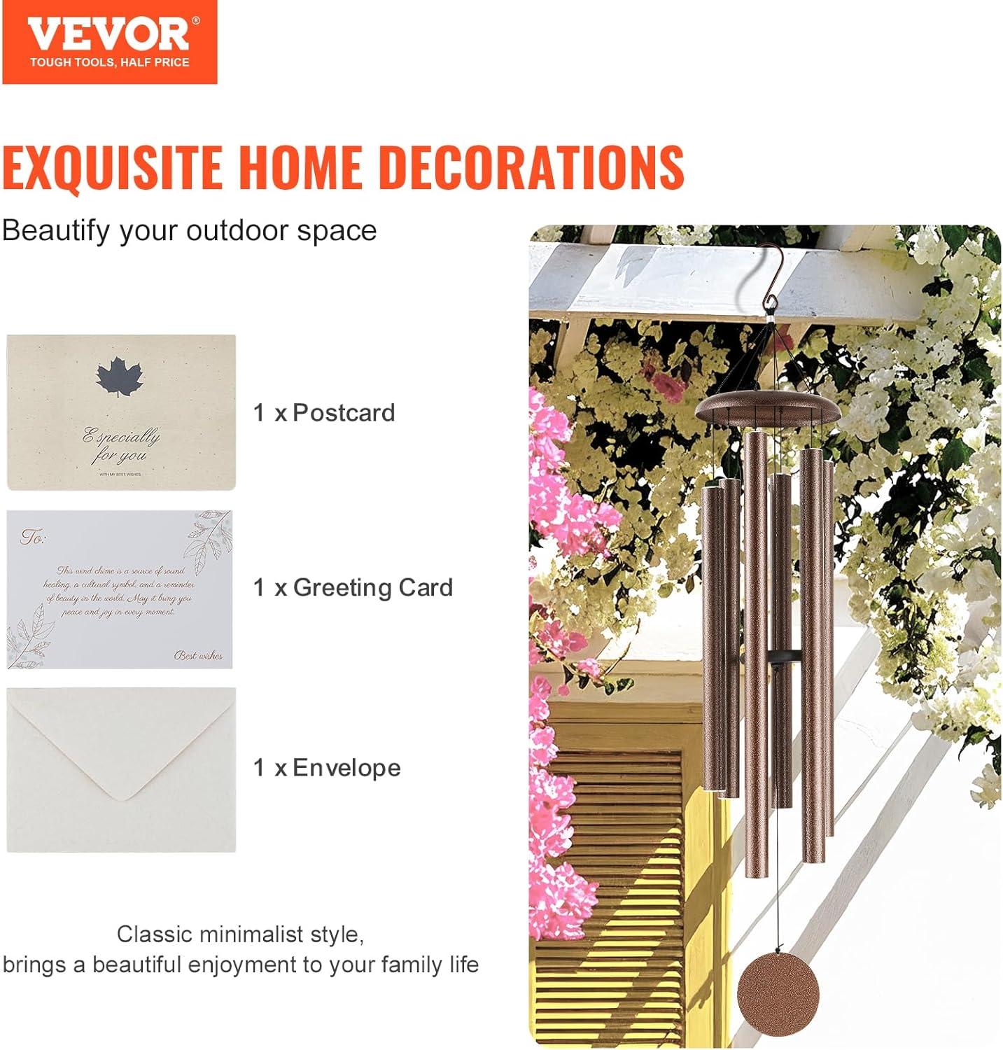 Wind Chimes for Outside, 50 in. Deep Tone Wind Chimes, Unique Large Memorial Wind Chimes for Anniversary, Hand-Tuned
