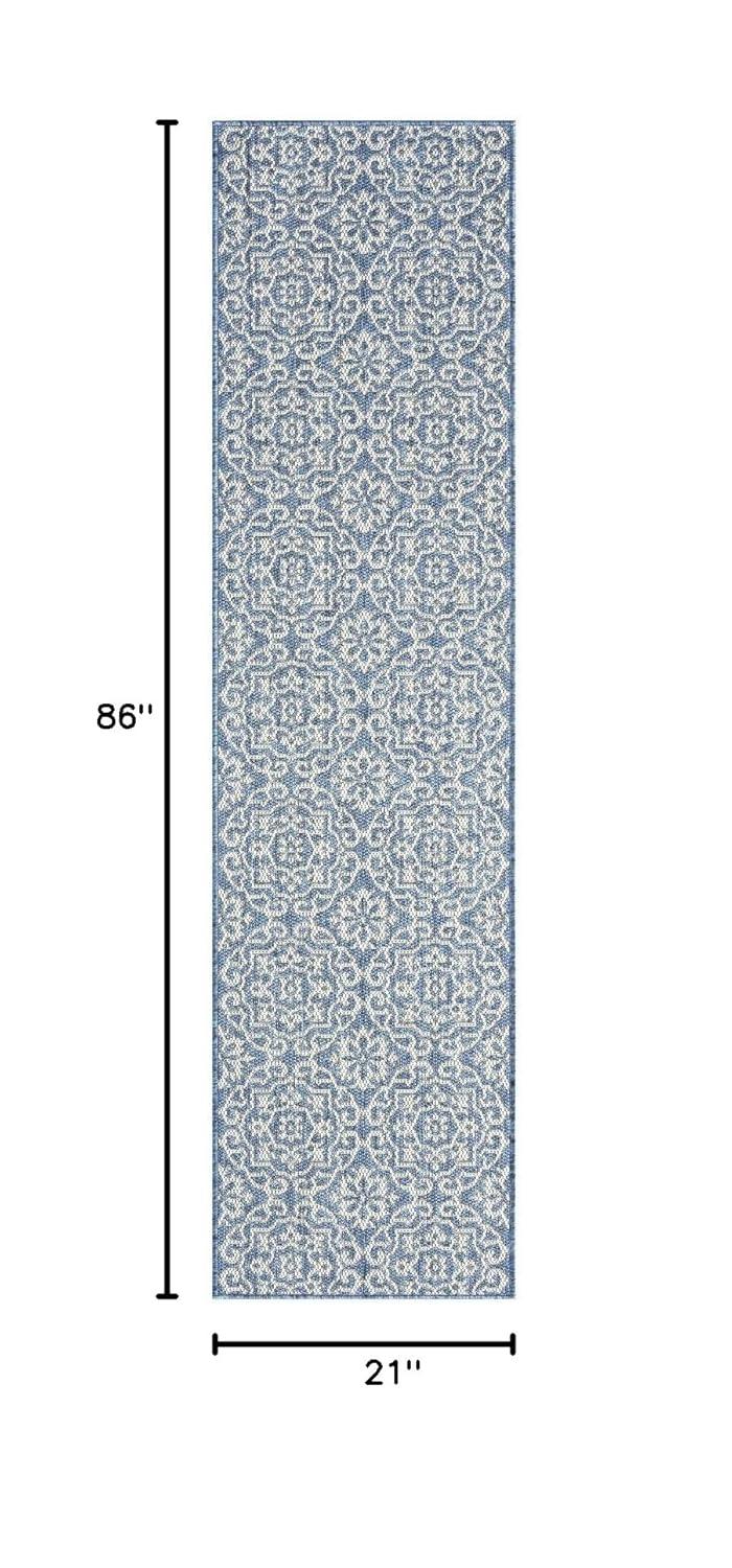 Nicole Miller New York Patio Country Danica Geometric Indoor/Outdoor Area Rug, Blue/Gray