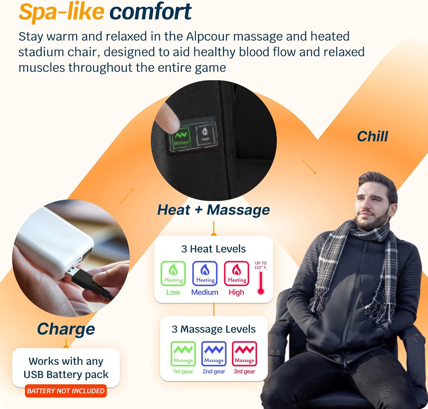 Upholstered Heated Massage Chair